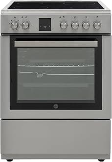 Hoover Free Standing 60x60 Cm Ceramic/Electric Cooker, 65L Electric Oven with convection oven fan, Double-Glazed Door, With Child Lock, Made In Turkey 1 Year Manufacturer, Inox Finish- HVC-V64E-SP
