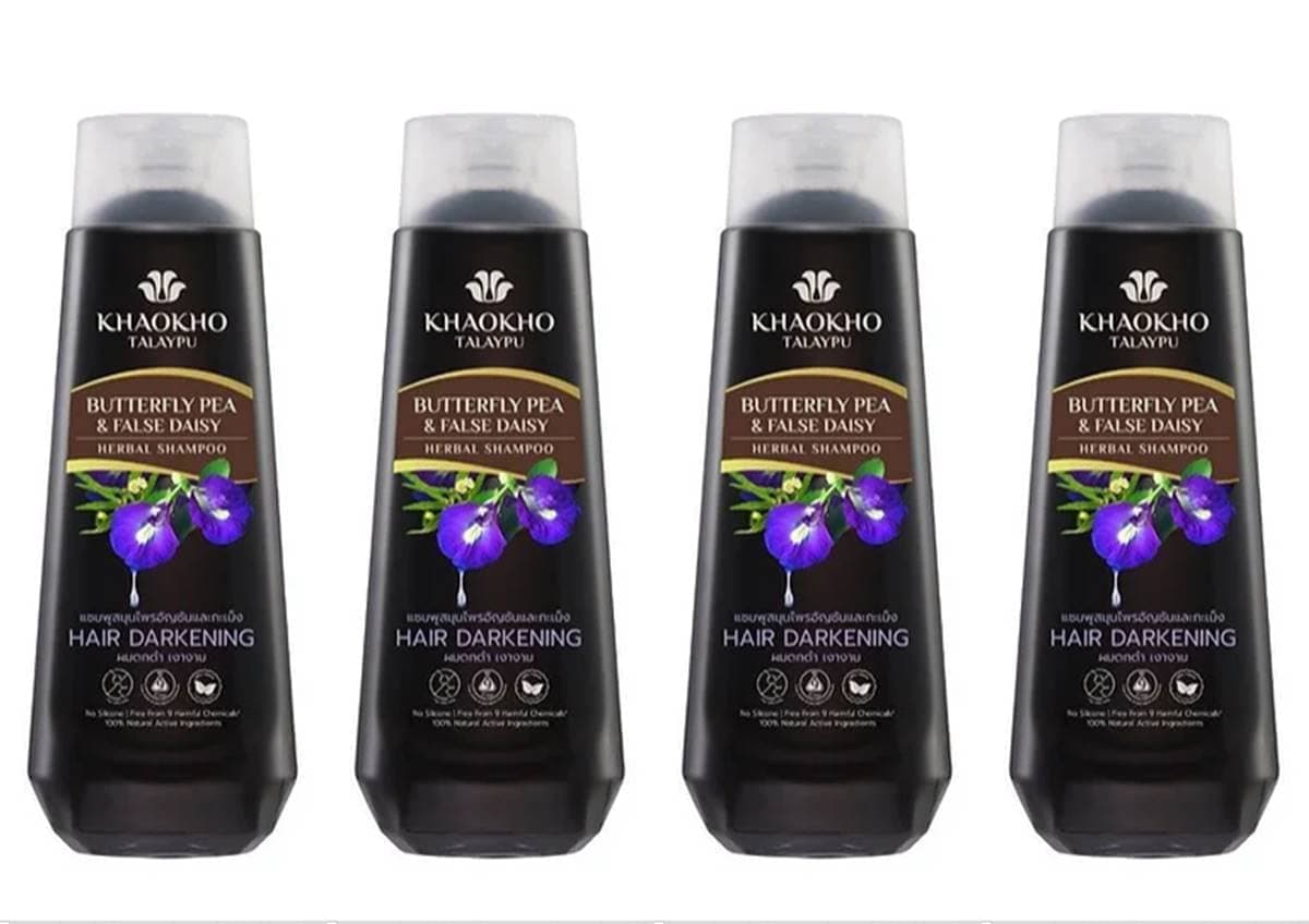 Herbal Shampoo with Butterfly Pea and False Daisy by Khao Khao Talay Pu