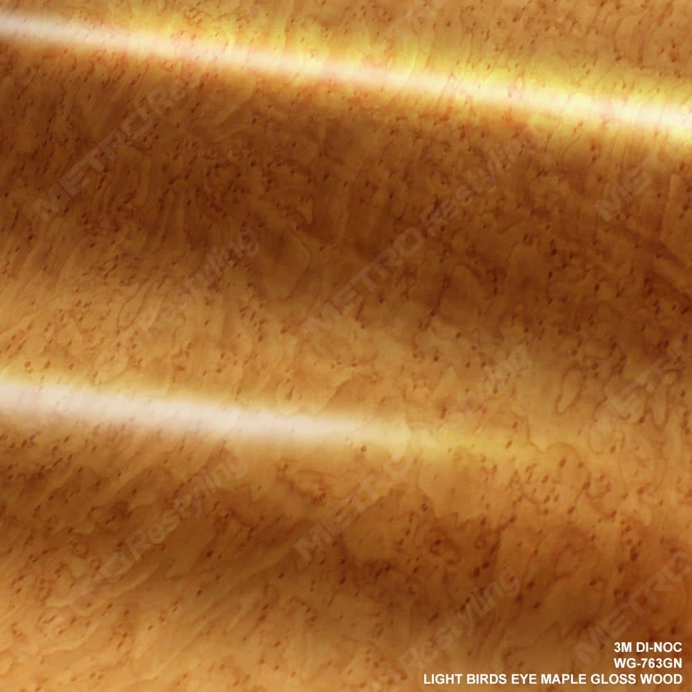 3M DI-NOC WG-763GN Gloss Light Birds Eye Maple Woodgrain 1ft x 1ft (1 sq/ft) Vinyl Film Series
