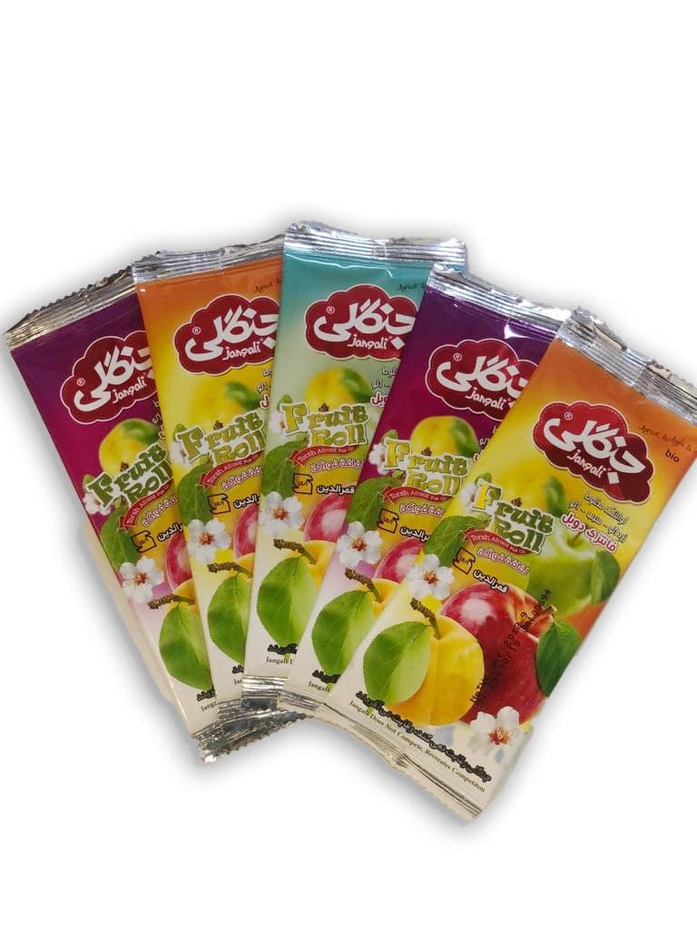 Jangali Lavashak fruit Roll Ups Apricot, Apple & Plump-Pack Of 2-100% Natural Ingredients- No Added Sugar- 10piecesx 2