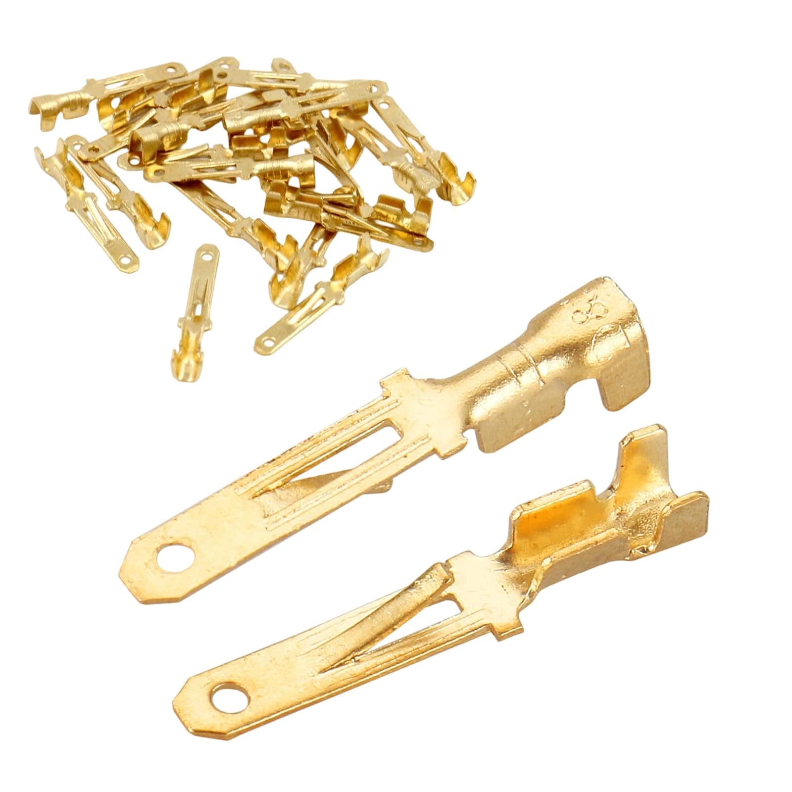 Baomain 0.11" Male Spade Quick Splice Crimp Terminals 2.8mm Crimp Connector Non Insulated Pack of 100