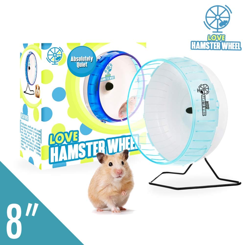 Hamster Wheel 8” Silent Wheel, Exercise Wheel for Hamsters Gerbils and Other Small Animals, Blue