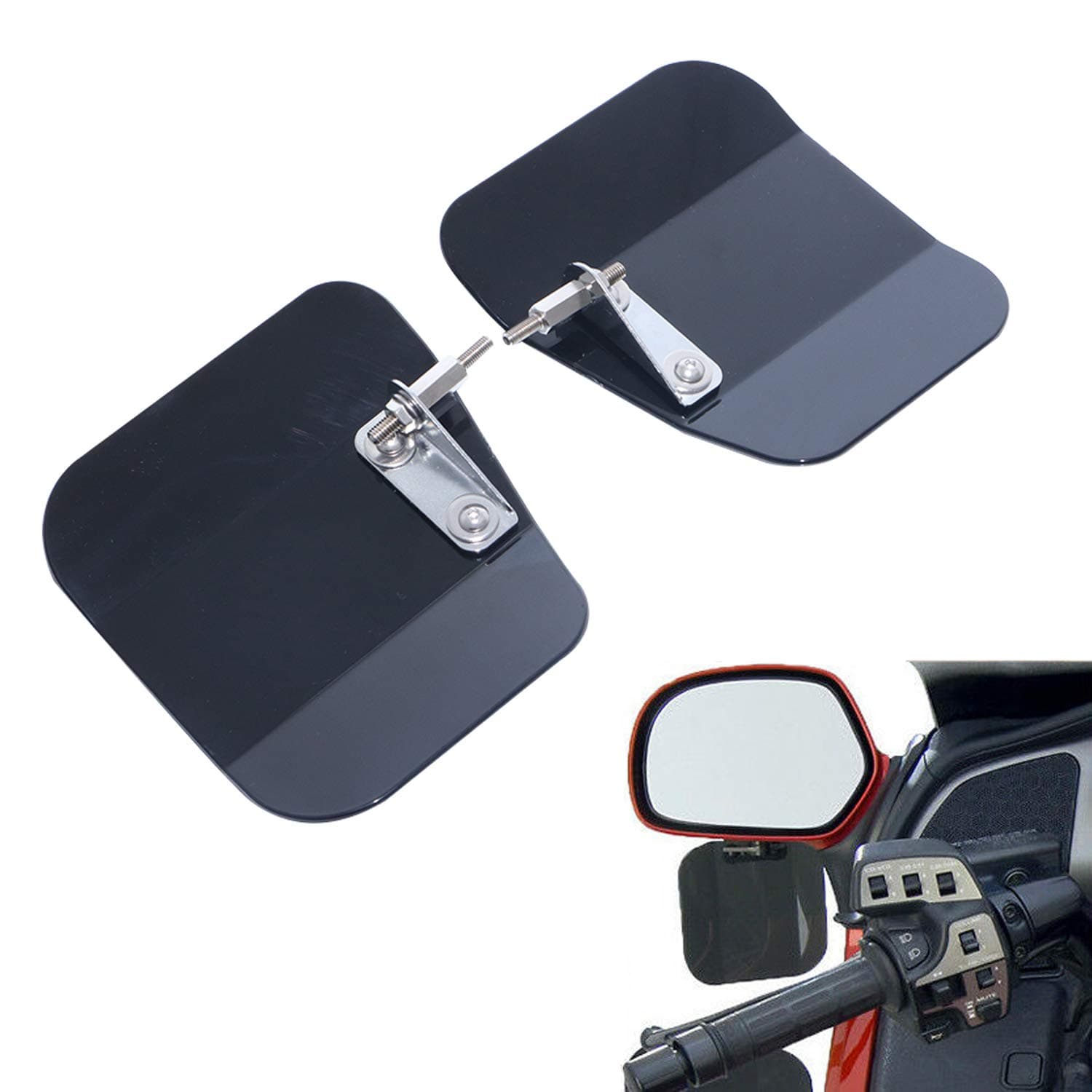 Motorcycle Hand Guard Air Wing Deflector Windshield Mirror for H-onda Goldwing 1800 2001-2017 F6B 2013-2017 Black