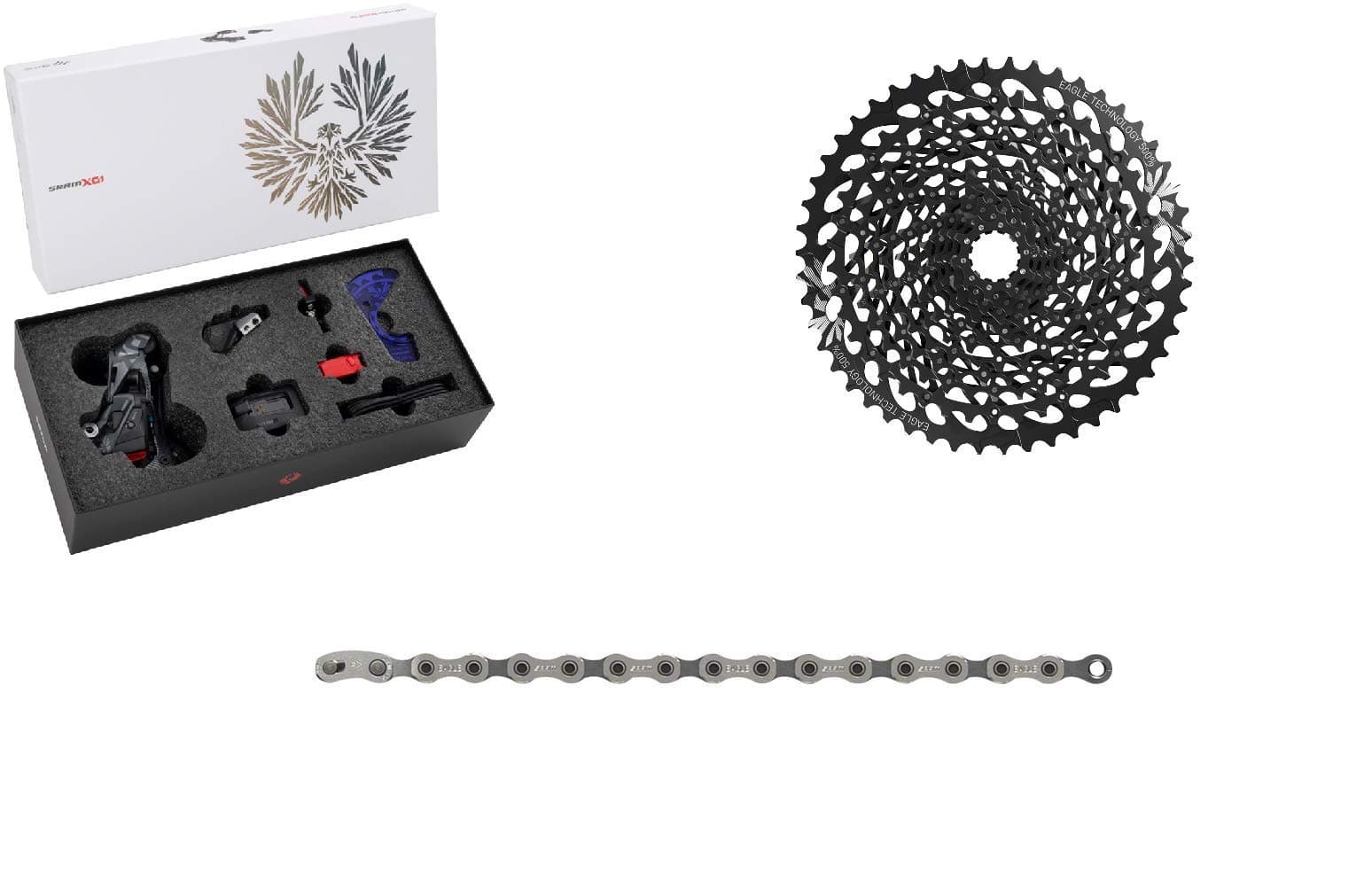 SRAM EAGLE AXS XX1 GX DUB WITHOUT CRANKSET, GX CASSETTE, GX CHAIN