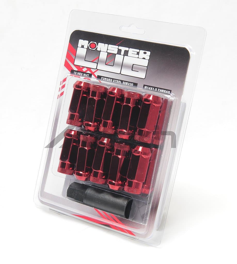Monster Lug 33006R Red M14 x P1.50 Open Ended Lug Nut
