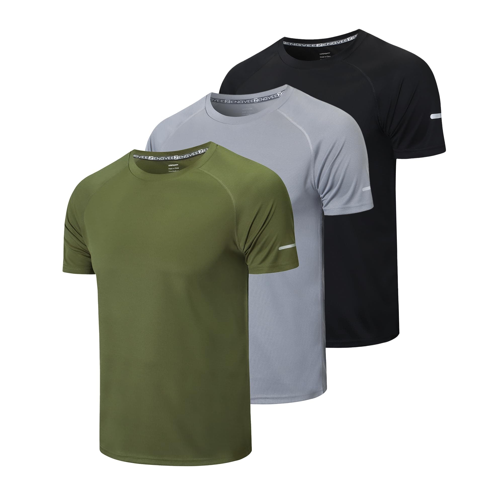 Men's 1/3 Pack Workout Shirts Quick Dry Moisture Wicking Short Sleeve Mesh Athletic T-Shirts