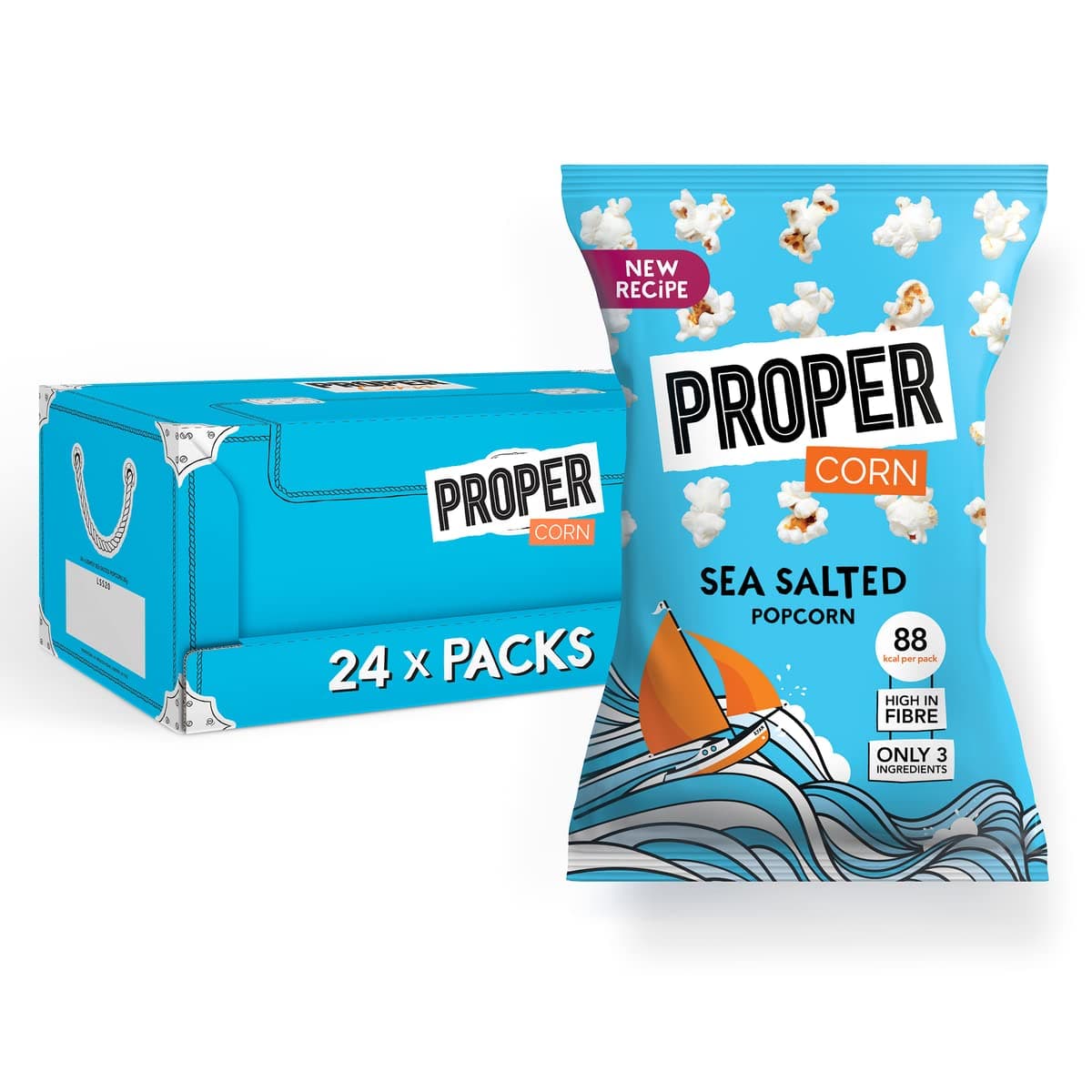 – PROPER Lightly Sea Salted Popcorn, 24 x 20g