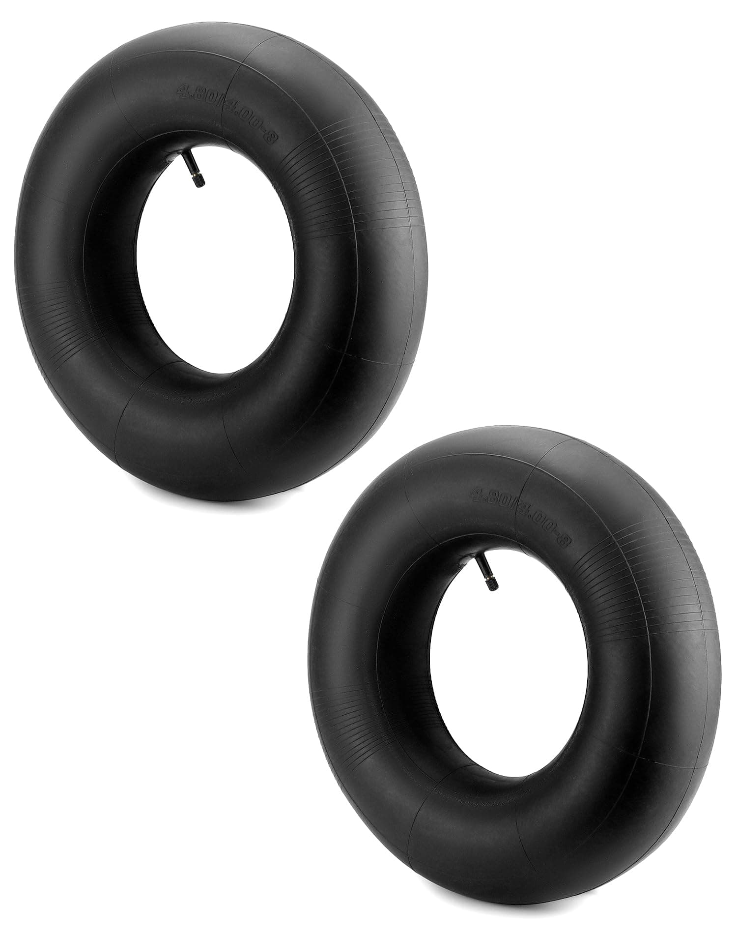 QWORK® 2 Pieces 4.80/4.00-8 Wheelbarrow Inner Tube, Replacement Inner Tubes, Straight Valve, for Lawn Movers, Hand Trucks