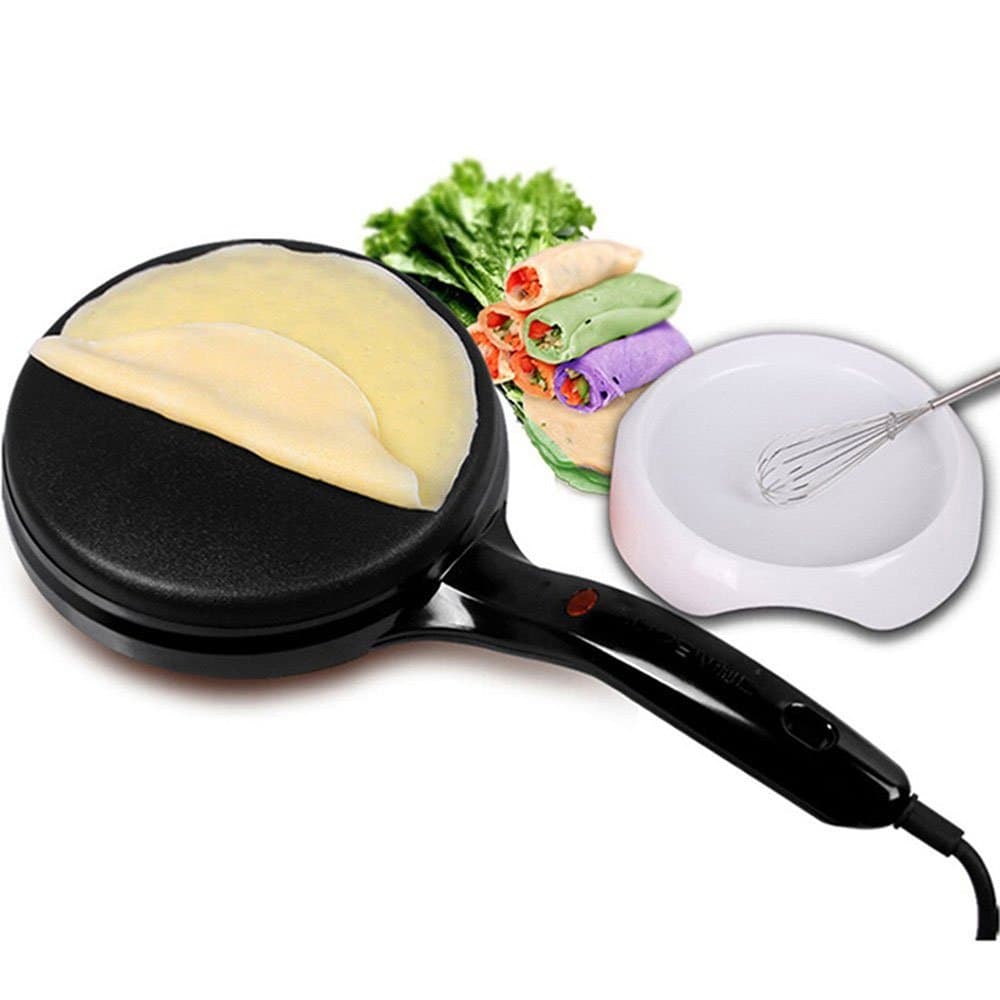 LIVEN Electric Crepe Maker with Automatic Temperature Control, Blintzes, Pancakes, Bacon, 8 Inch Dia 120V BC-11