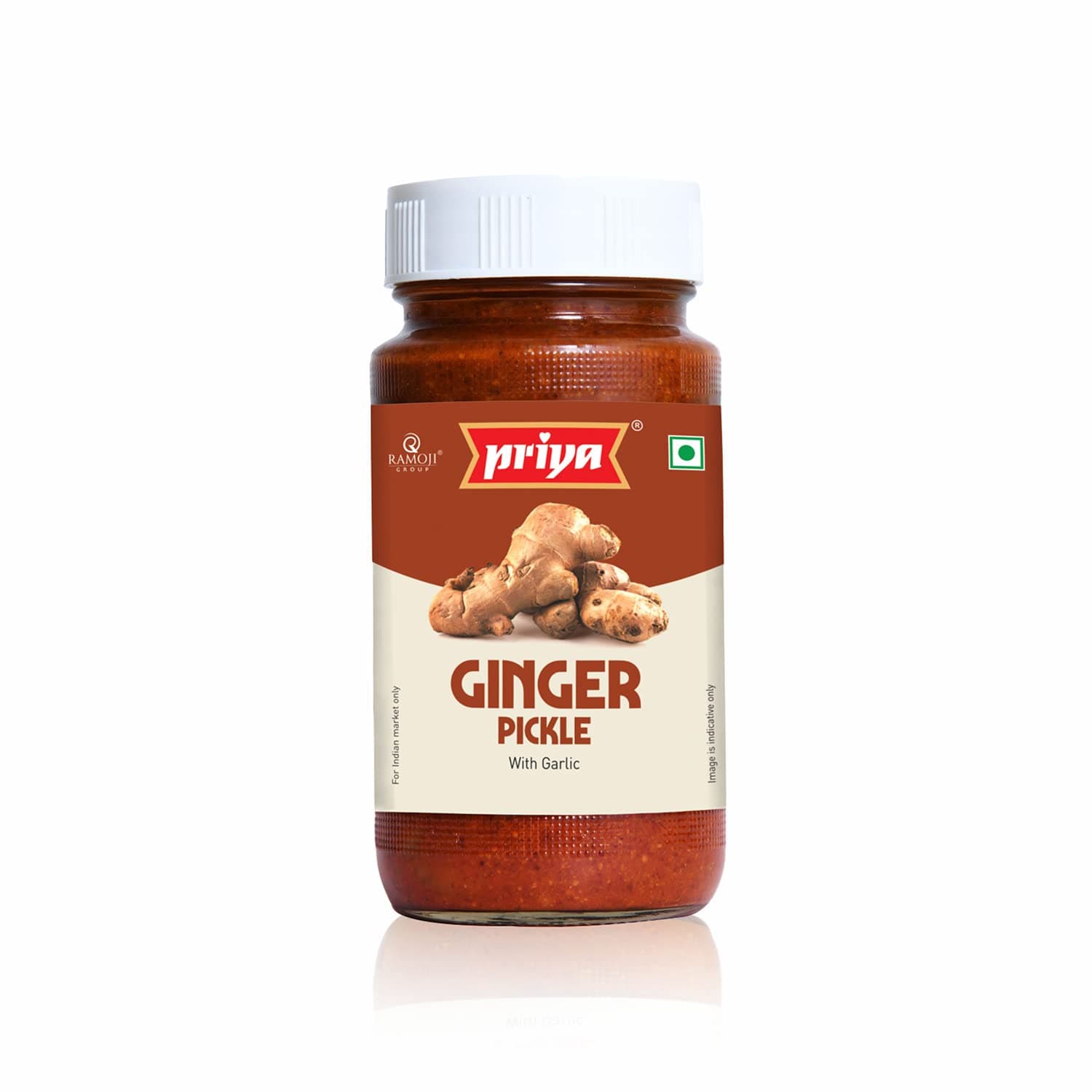 Priya Ginger Pickle With Garlic,500G-Authentic Telugu Style Adrak Achar|Traditional South Indian Taste|Homemade Andhra Pickles|Khatta Meetha|With Tamarind Paste,Jaggery&Mixed Spices|Glass Jar
