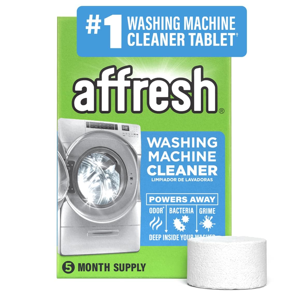 Washing Machine Cleaner, Helps Power Away Odor Causing Bacteria & Grime Deep Inside Pump, Valve & Hoses, 5 Time Release Tablets, 5 Month Supply