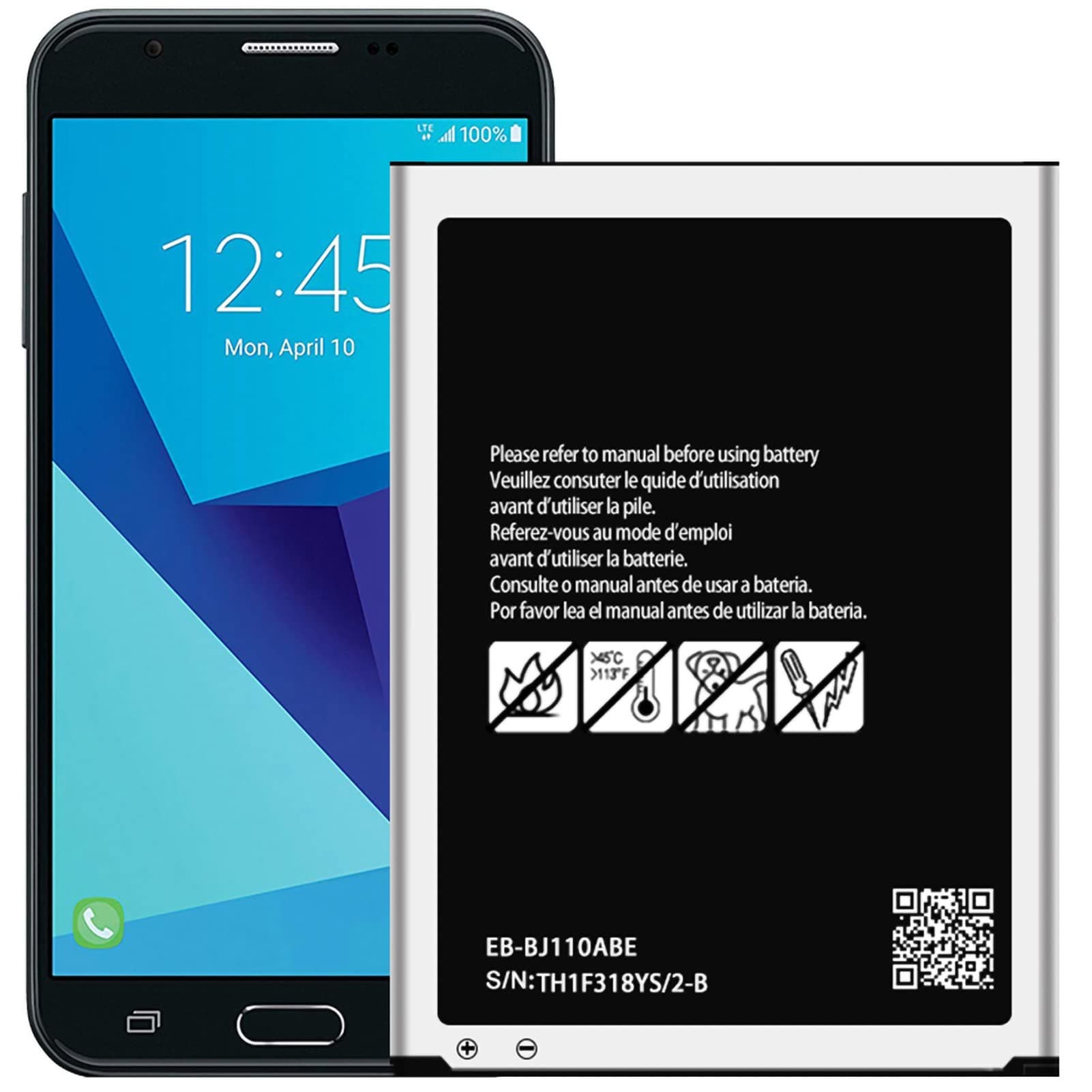 for Samsung Galaxy J1 Ace SM-J110M Replacement Battery EB-BJ110ABE 1900mAh 7.22Wh(Not for J110H