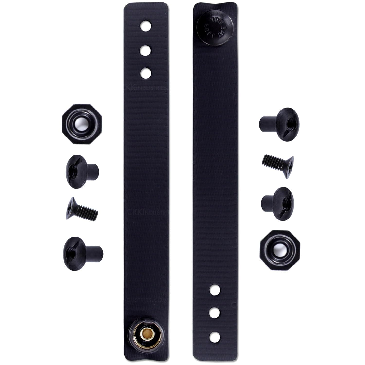 IWB Soft Belt Loops - Black – w/Heavy Duty Rubberized Nylon Pull-The-Dot Security Snaps & Mounting Hardware - Holster Loops for IWB Carry - (Fits 1.25" to 2.00" Belts (Adjustable) - (Pair)