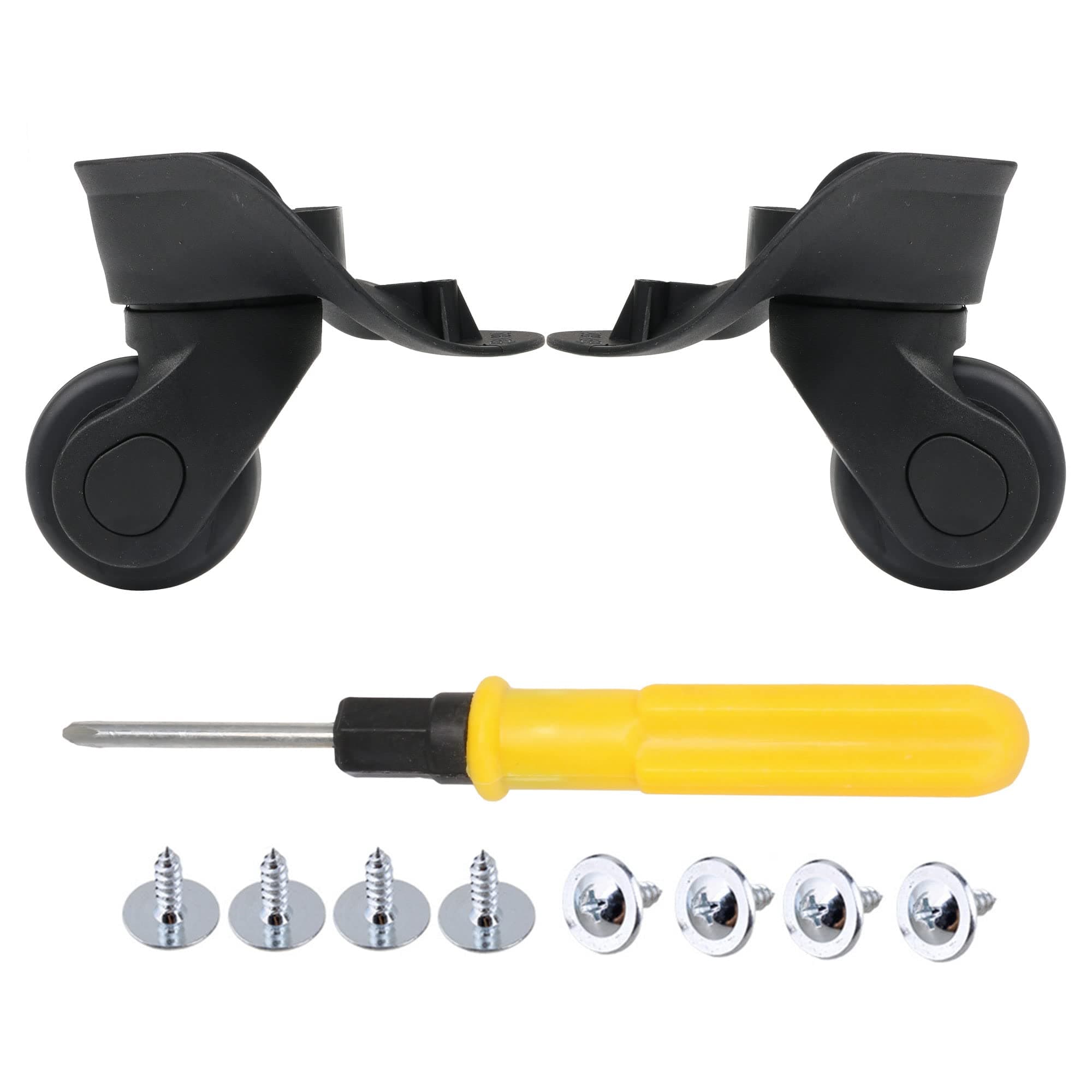 BQLZRBQLZR 9.2cmx10.7x4.8cm Black Plastic DIY Left and Right Luggage Swivel Wheels Replacement Pack of 2