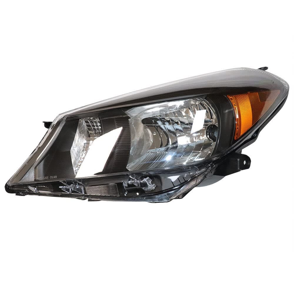 Headlight Set Assembly Fit for Toyota Yaris/Vitz 2012 2013 2014, Direct Replacement Hatchback Model Headlamp, Driver Side (Left) -Black Background