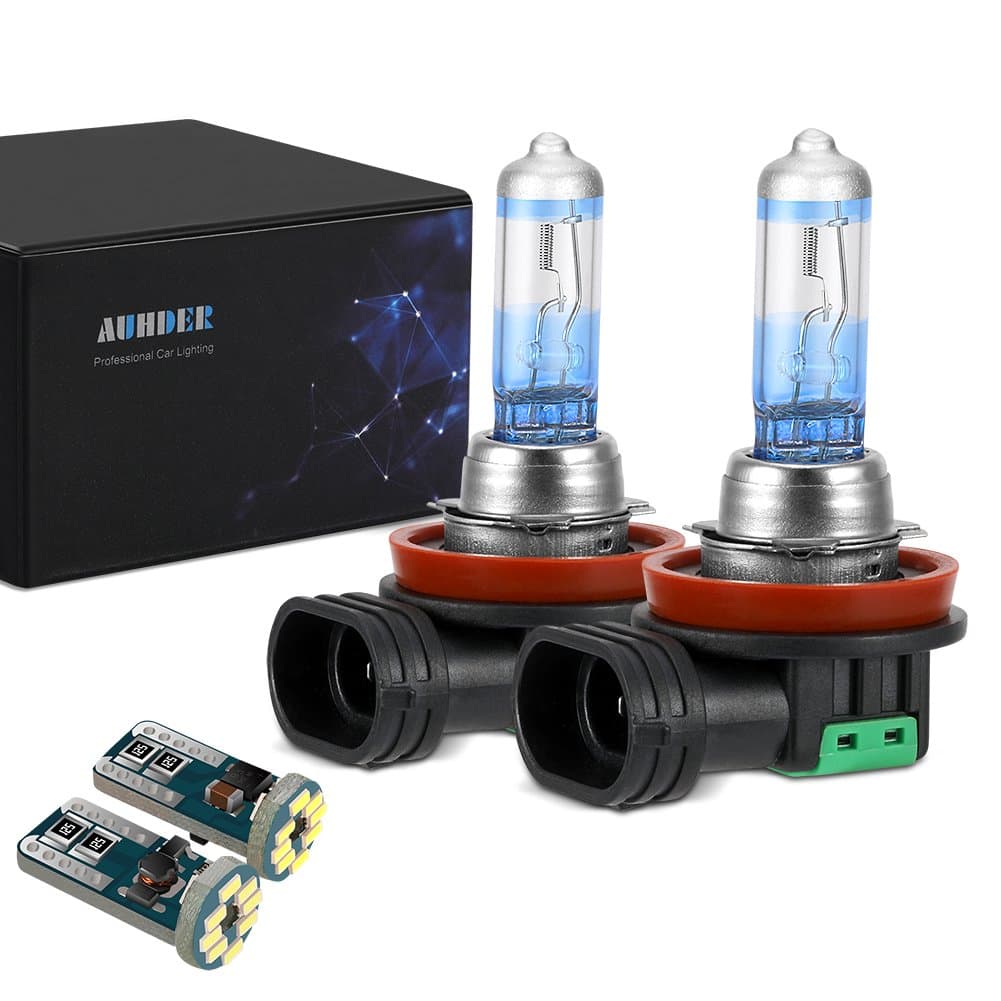 AUHDER H11 12V 55W Halogen Headlight Bulb Upgrade Vision High Performance (2 Bulbs H11)