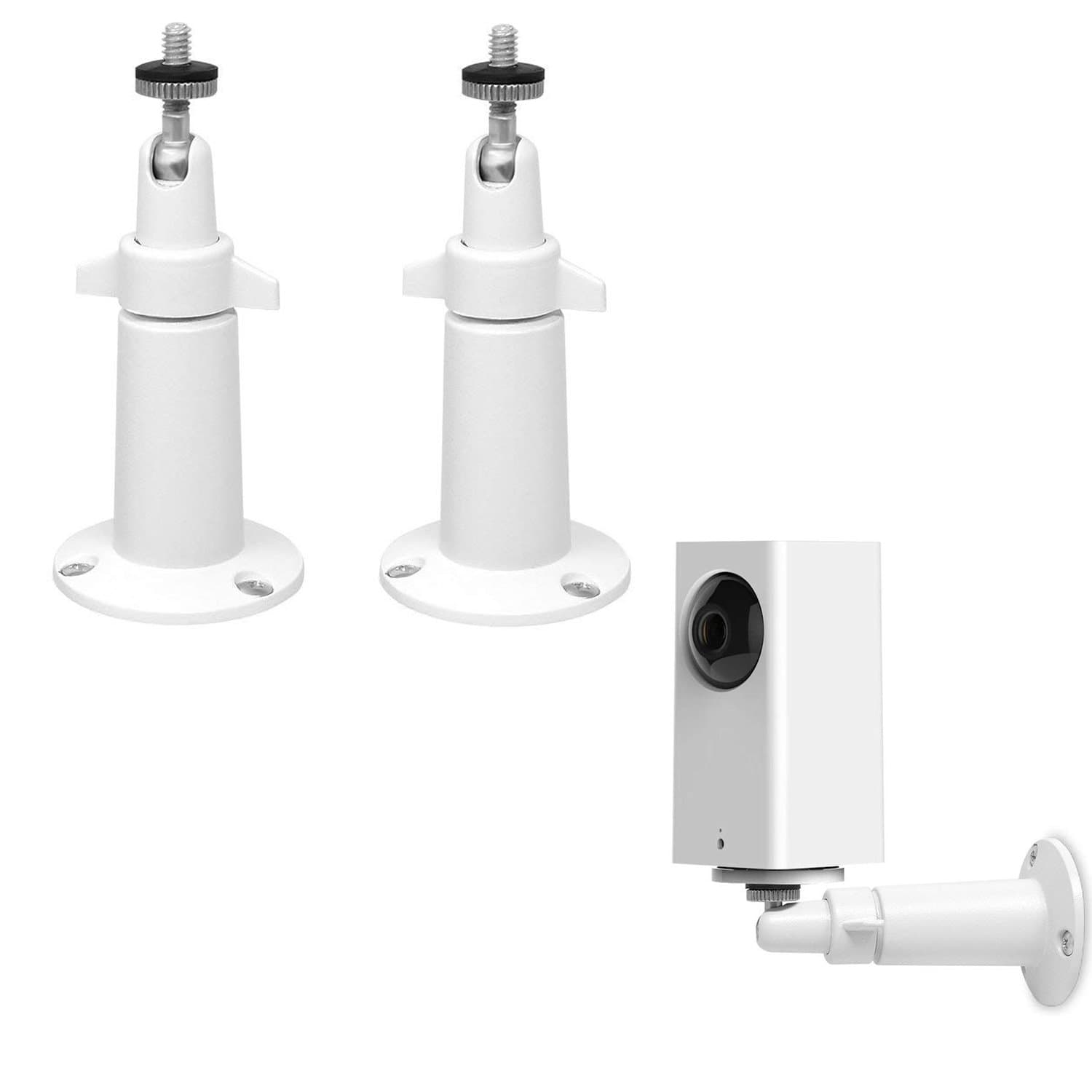 KASMOTION Compatible with Wyze Cam Pan Wall Mount, Adjustable Indoor 360 Degree Swivel Ceiling Mount Bracket for Wyze Cam Pan 1080p/ Arlo/Arlo Pro Security Camera (2 Pack)