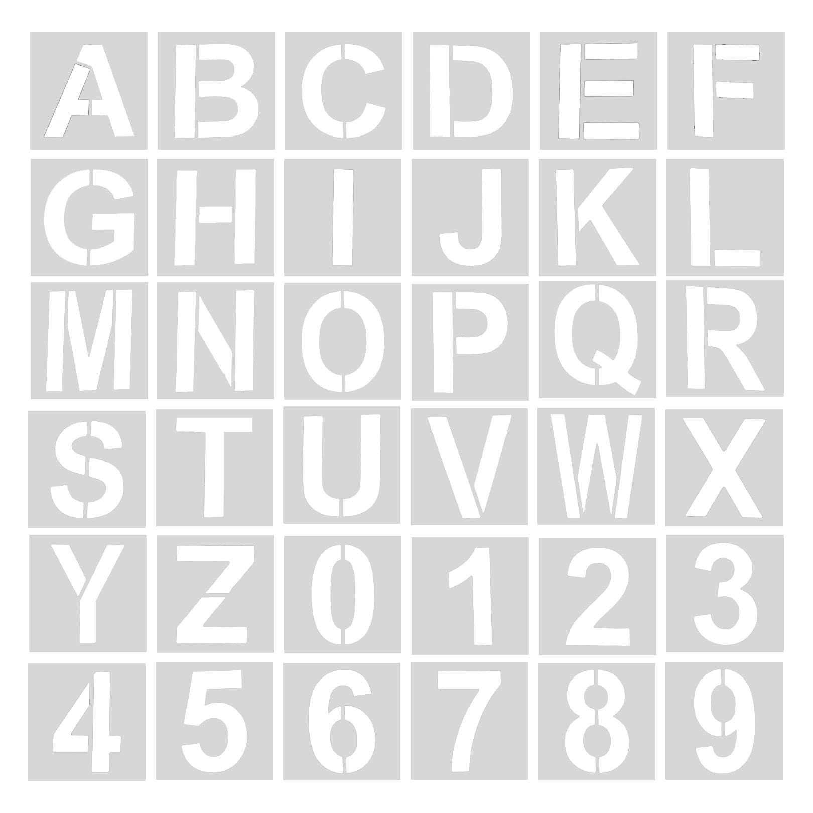 36pcs Letter Stencils,Plastic Letter and Number Stencils Alphabet Stencils Reusable Letters Templates Stencil for Art Crafts Painting DIY Drawing on Wood,Wall-2inches
