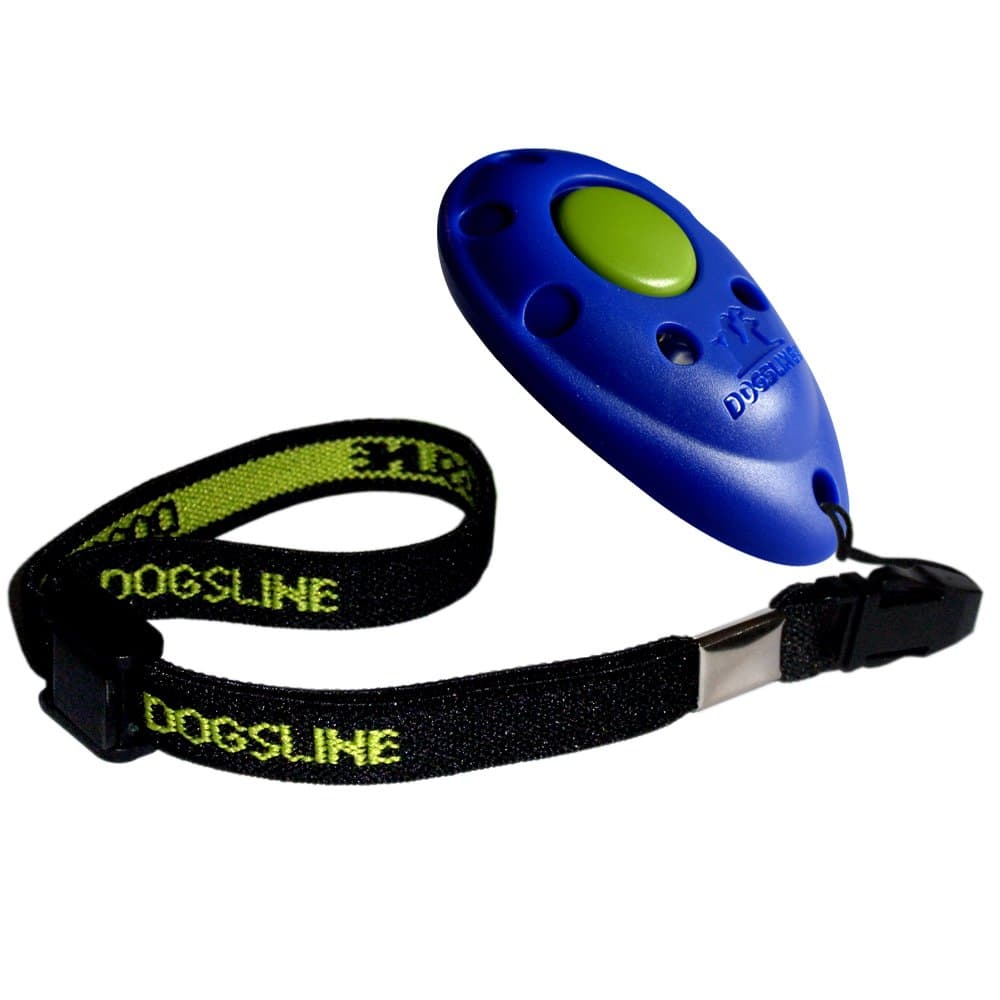 DOGSLINE Profi Clicker with Elastic Hand Strap , Clicker Training for dog cat horse , Blue , UKDL04PA