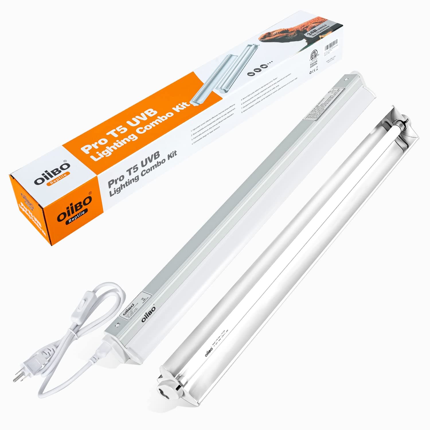 24W 12.0 T5 HO Reptile UVB Lighting Combo Kit