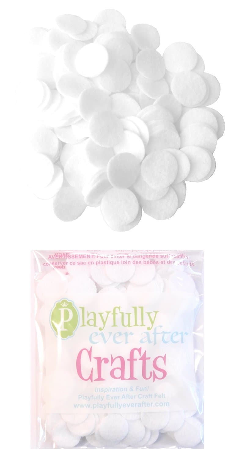 Playfully Ever After White Craft Felt Circles (1 Inch - 100pc)