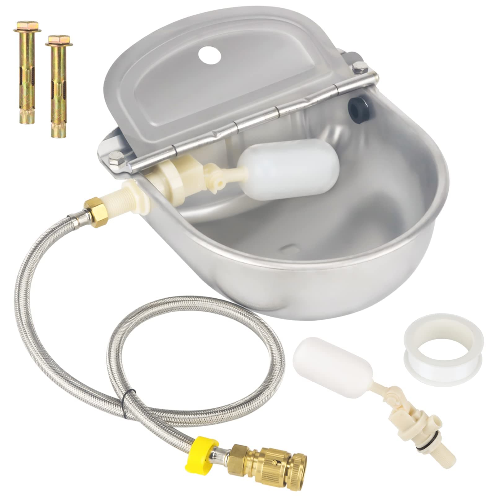Automatic Animal Drinking Water Bowl with Float Valve (stainless steel kit)