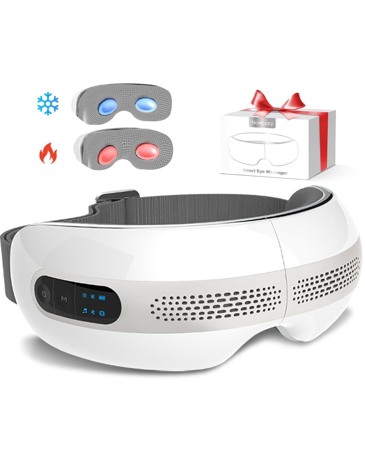 Smart Eye Massager with Heating & Cooling, Upgraded Eye Massager with Bluetooth Music for Migraine Dry Eye Sleep Relief, Portable Massage Mask, Ideal Gift for Men and Women