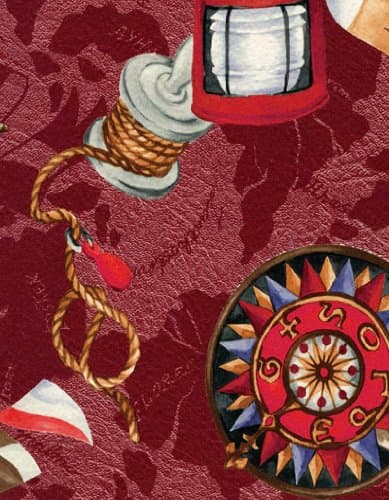 Nautical Elements Series 6105 Lobster Vinyl Tablecloth 54" X 75' Roll