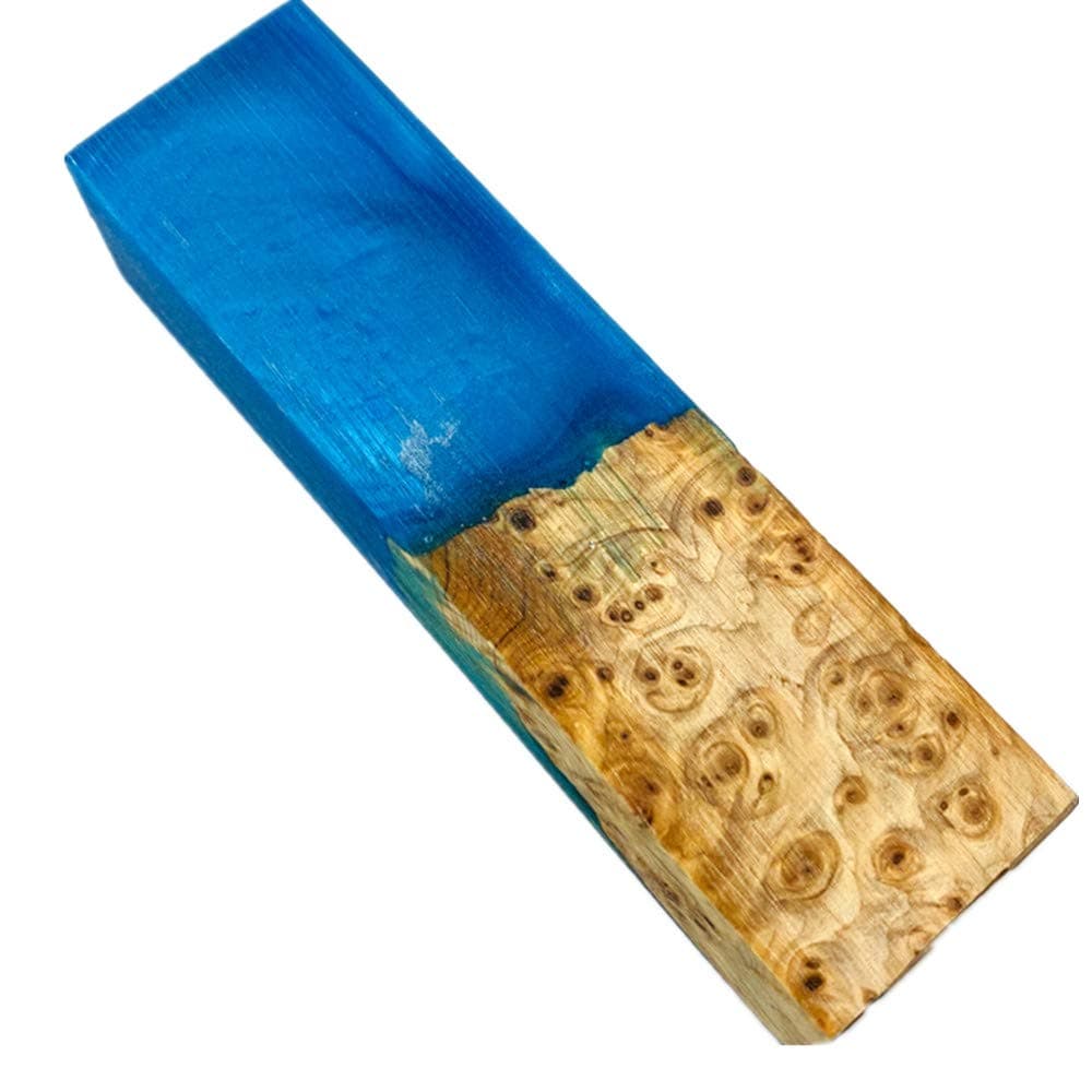 Aibote Knife Handles Making Material Slab Scale Handle Parts Grip Figured Maple Stabilized Wood Block for Blanks Blades Chef Table Knives(4.13"x1.34"x1.06")