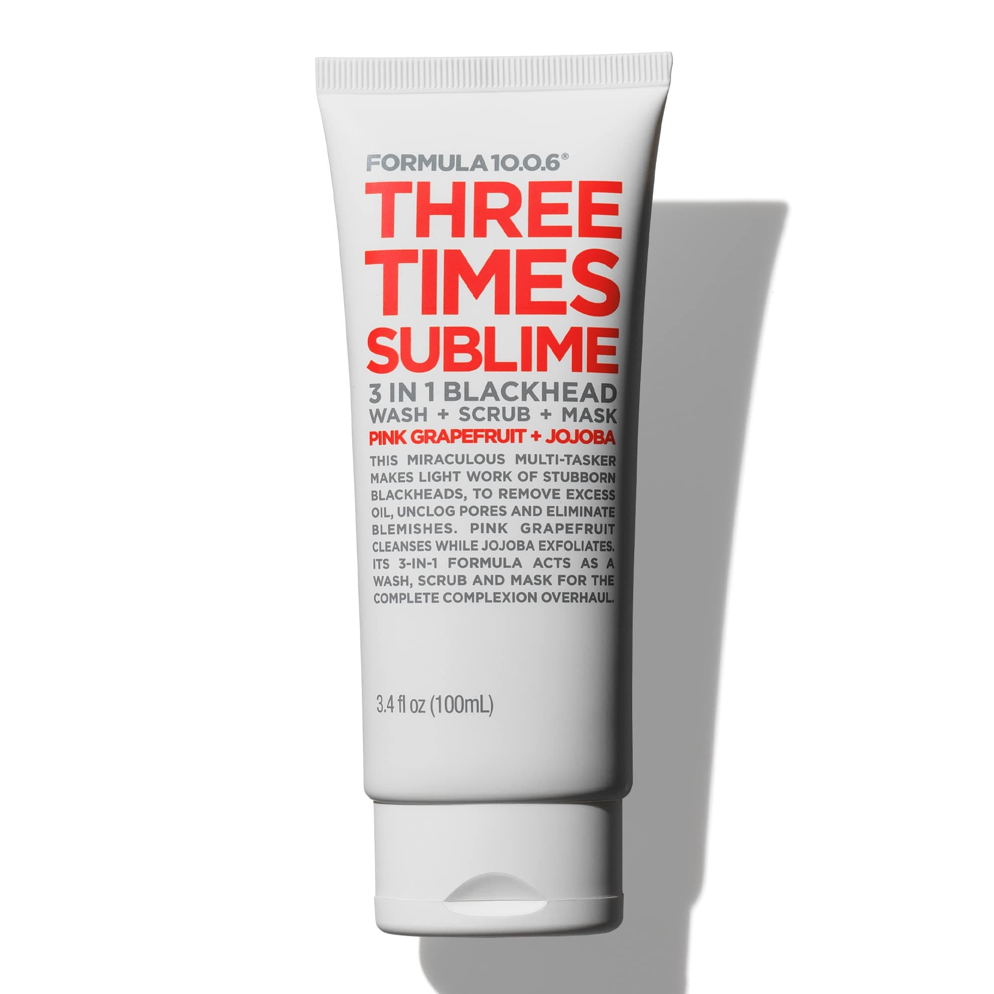 Three Times Sublime Facial Mask 3 in 1 Blackhead Wash Scrub & Mask 3.4 fl oz (100ml)