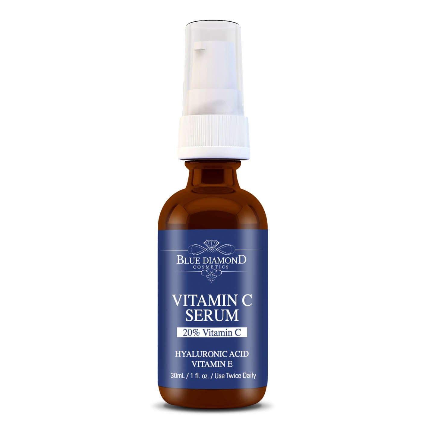 BLUE DIAMOND COSMETICS VITAMIN C SERUM 20% Potency + Amino Complex + Hyaluronic Acid BEST Anti Wrinkle Cream. This Nutritional Supplement for the Face Has Been Shown to Improve Skin Tone Leaving Your Skin Radiant & Youthful.