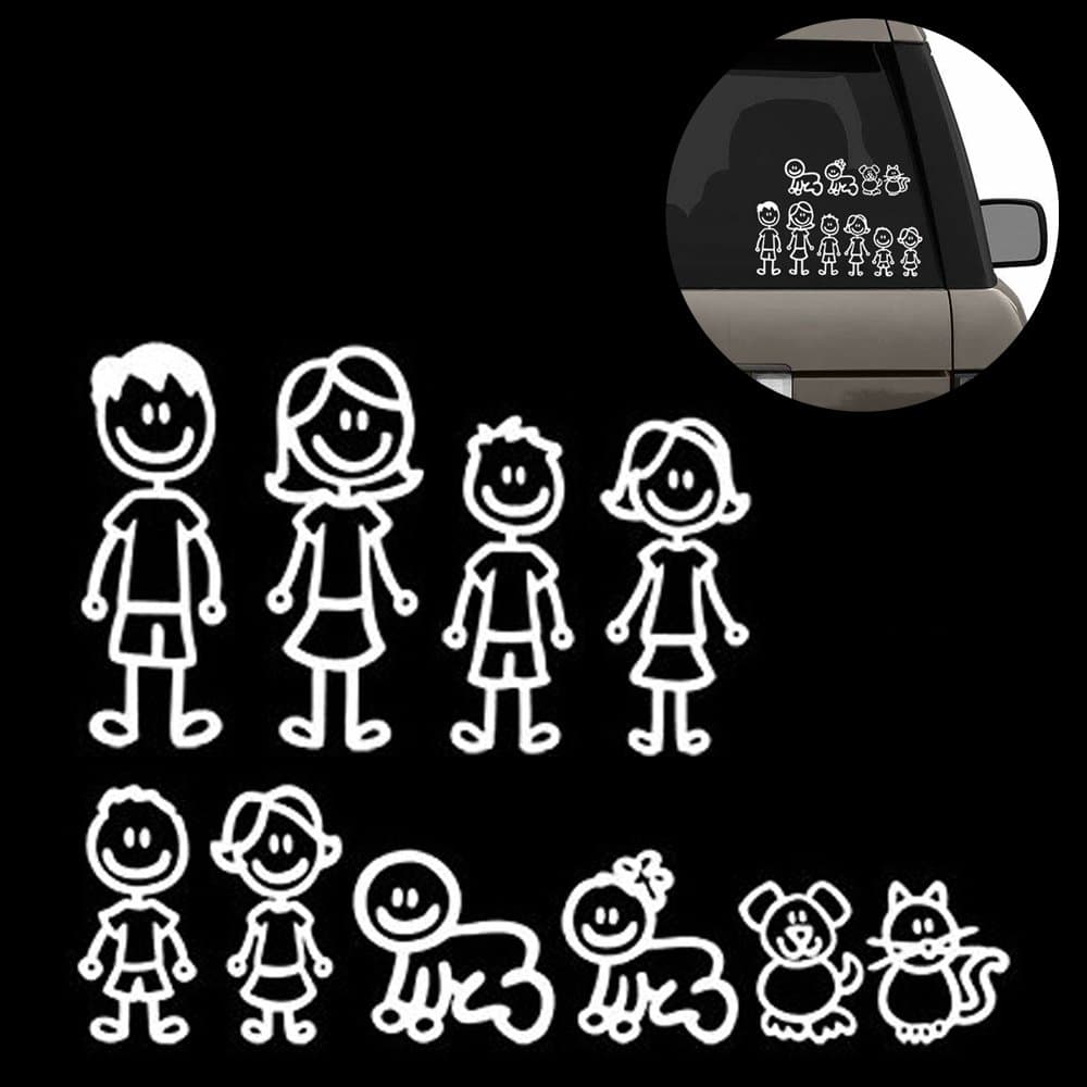 (Set of 10) Family Car Decals Bundle