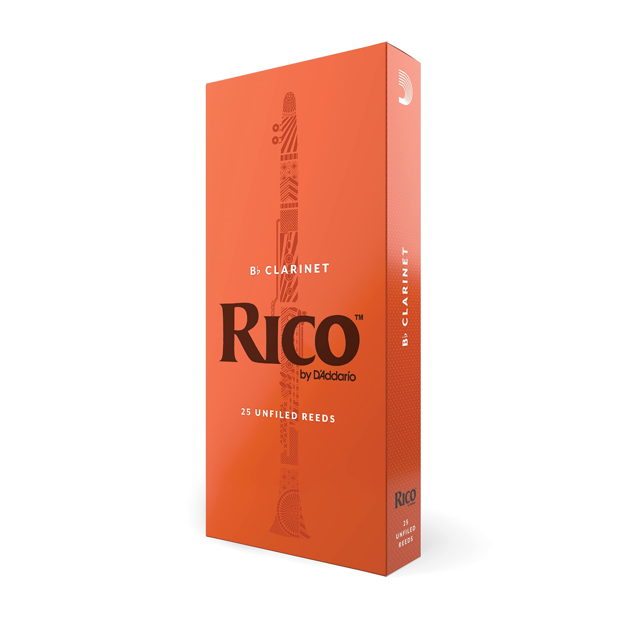 Rico Bb Clarinet Reeds, Strength 3.5, 25-pack