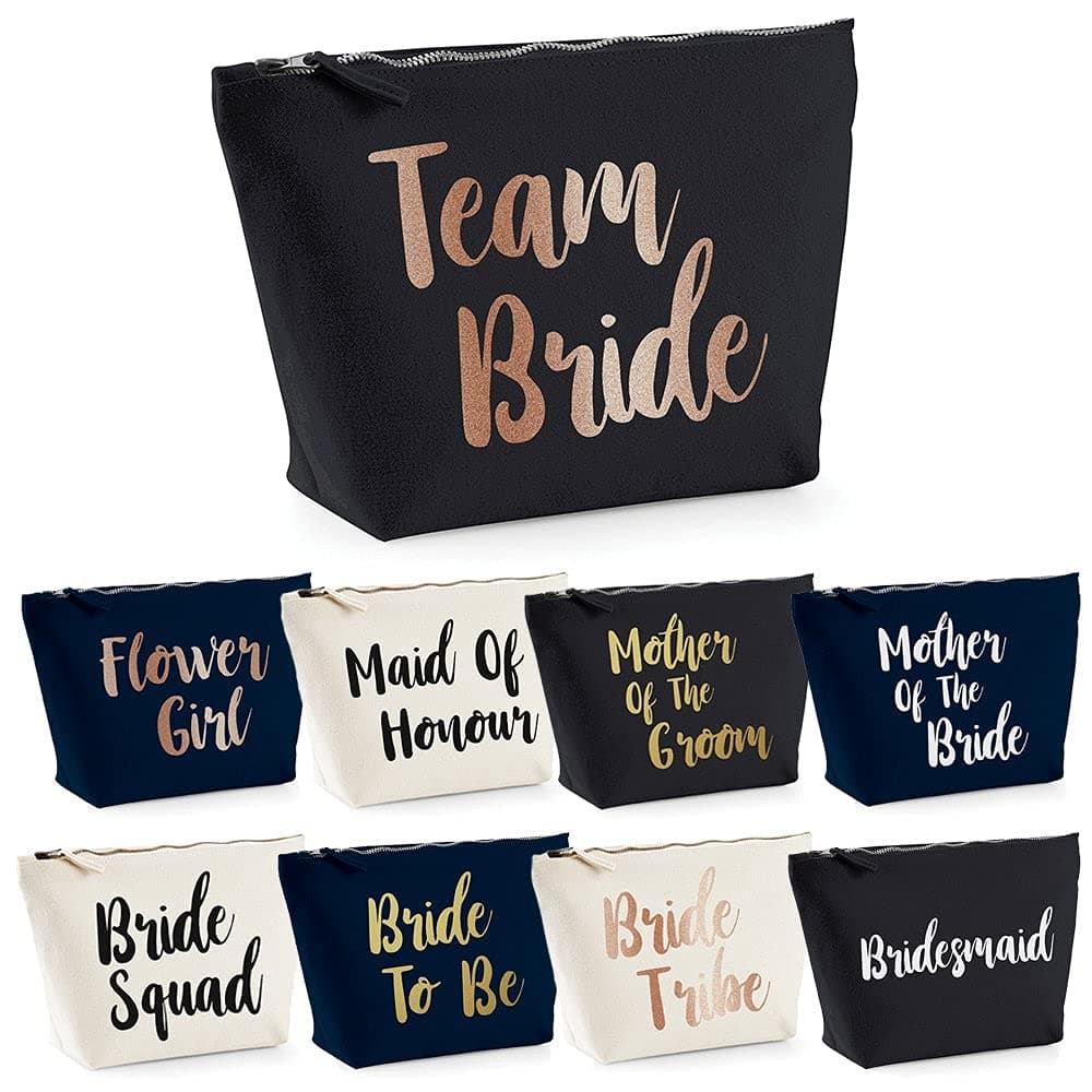 Team Bride Make Up Wash Bag Case Bride To Be Chief Bridesmaid Squad Crew Hen Party Night