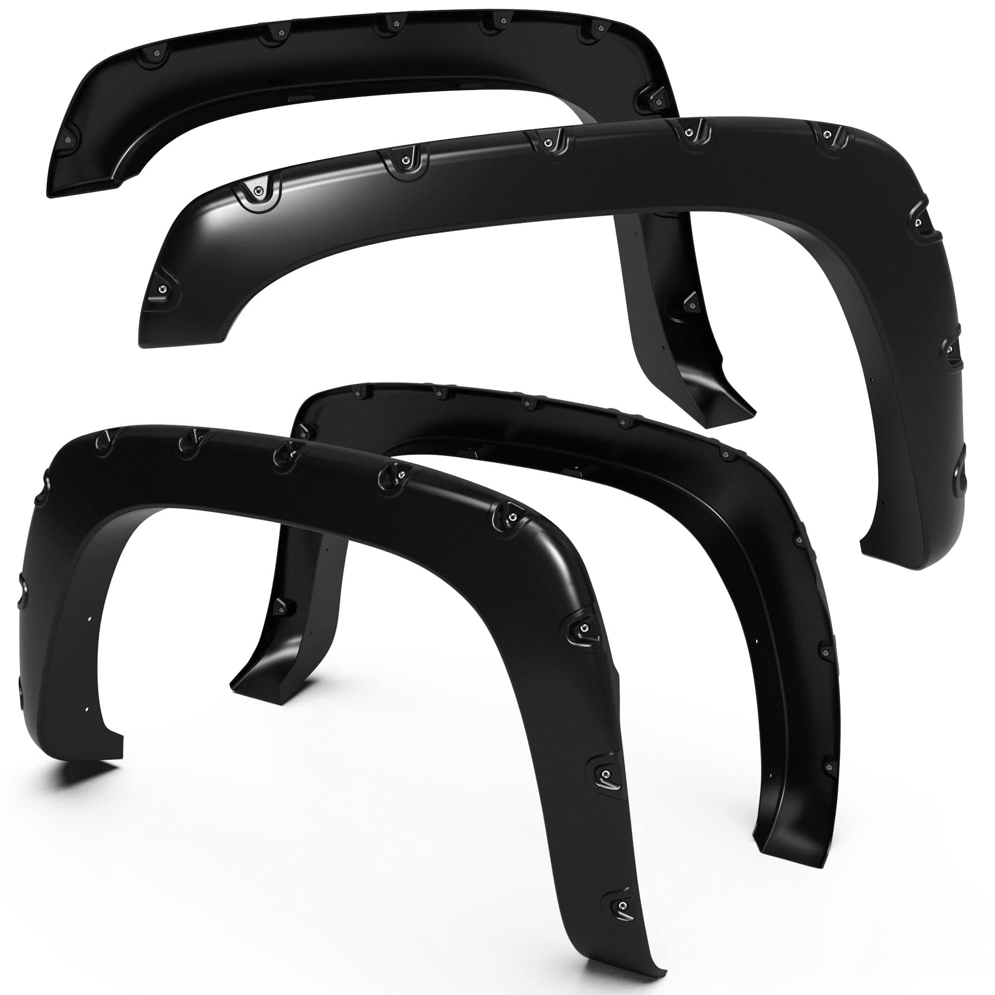 Tyger Auto Fender Flares Compatible with 1999-2006 Chevy Silverdo GMC Sierra 1500 2500 3500HD (Incl. 2007 Classic) Fleetside, Smooth Textured Paintable Bolt-Riveted Style 4pc | TG-FF8C4058