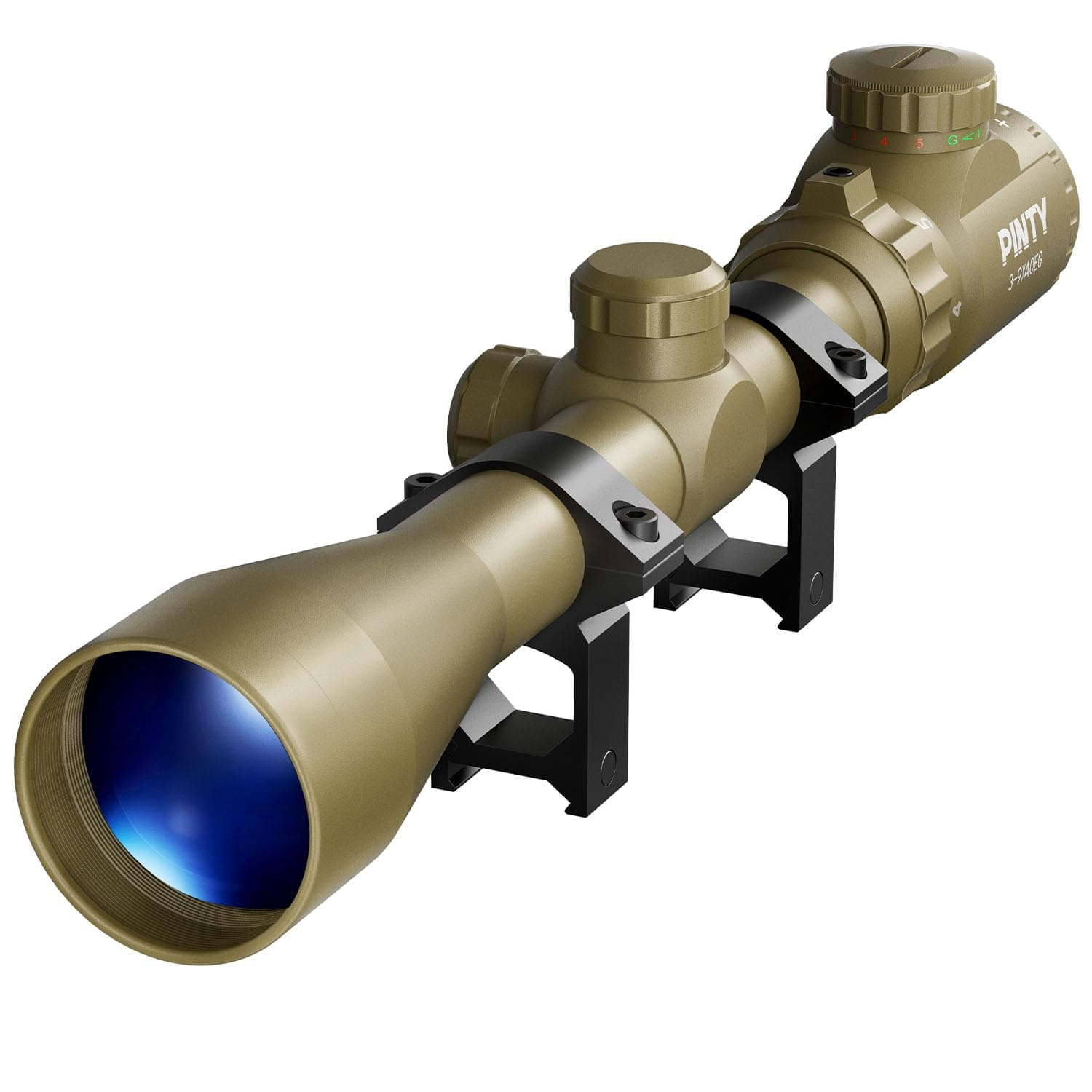 3-9x40 Rifle Scope with Red/Green Illuminated Reticle & Rangefinder, Multicoated Lens with Mounts for Picatinny Rail