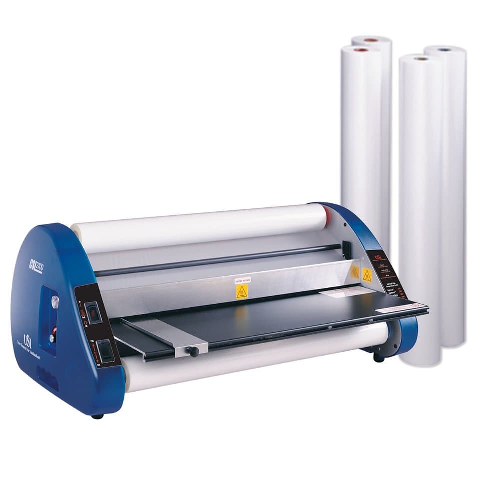 USI CSL 2700 Thermal (Hot) Roll Laminator Kit, Laminates Films up to 27” Wide and 3 Mils Thick, UL Listed, Includes 4 Rolls of Premium 27”, 3 Mil Opti Clear Film, Industry's Best 2-Year Warranty