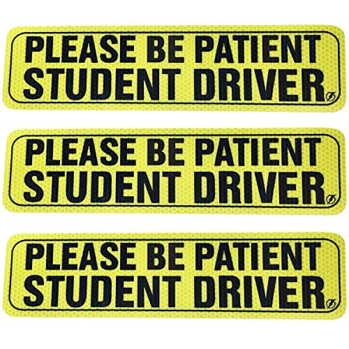 Blue Lightning Reflective Please Be Patient Student Driver Car Magnet Safety Caution for Vehicle 3 Pack