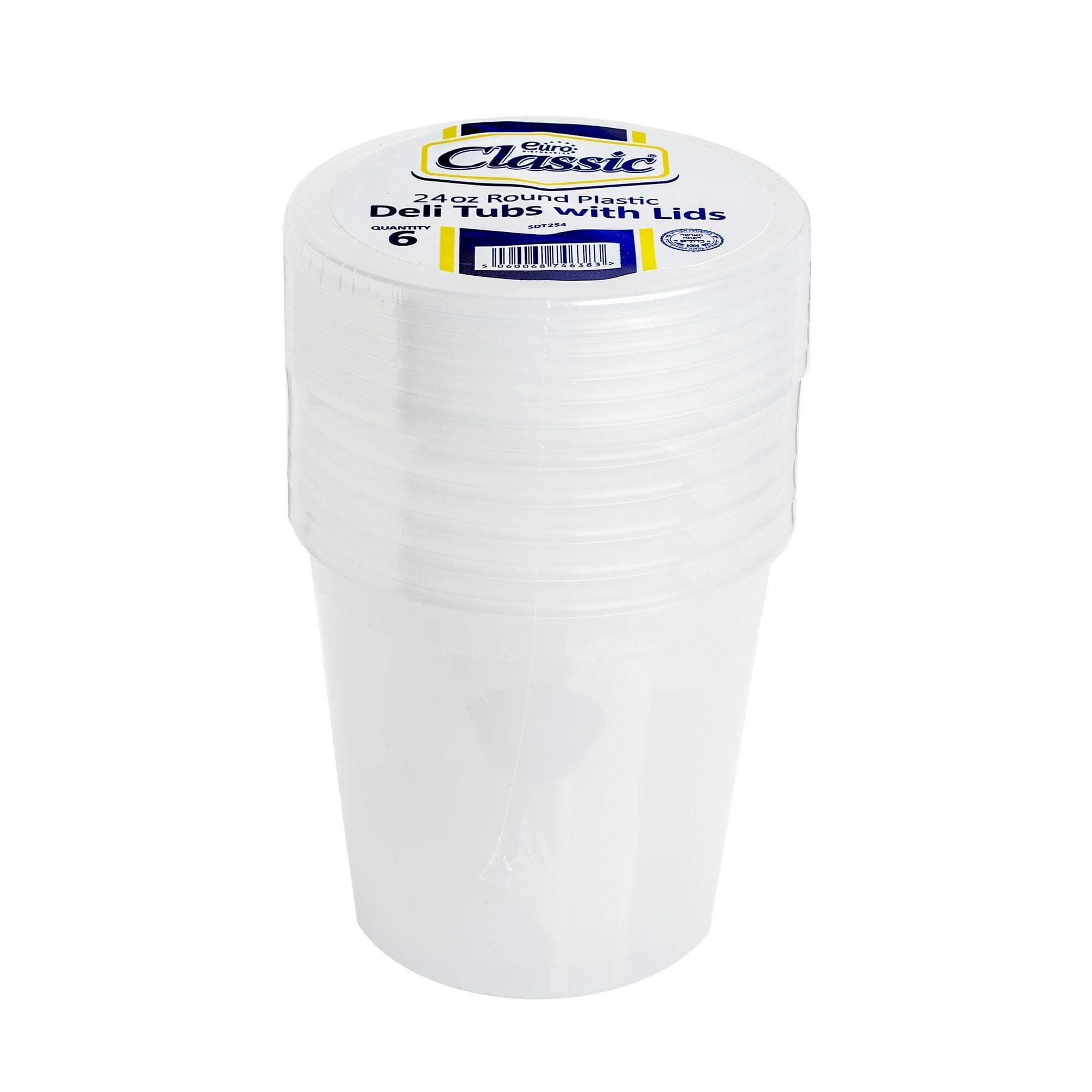 6 - Pack Round Plastic Food Containers with Leak-Proof Lid Covers – BPA-Free - Microwave, Fridge, and Freezer Safe – Recyclable, Washable, Meal Prep Storage Tubs - Capacity