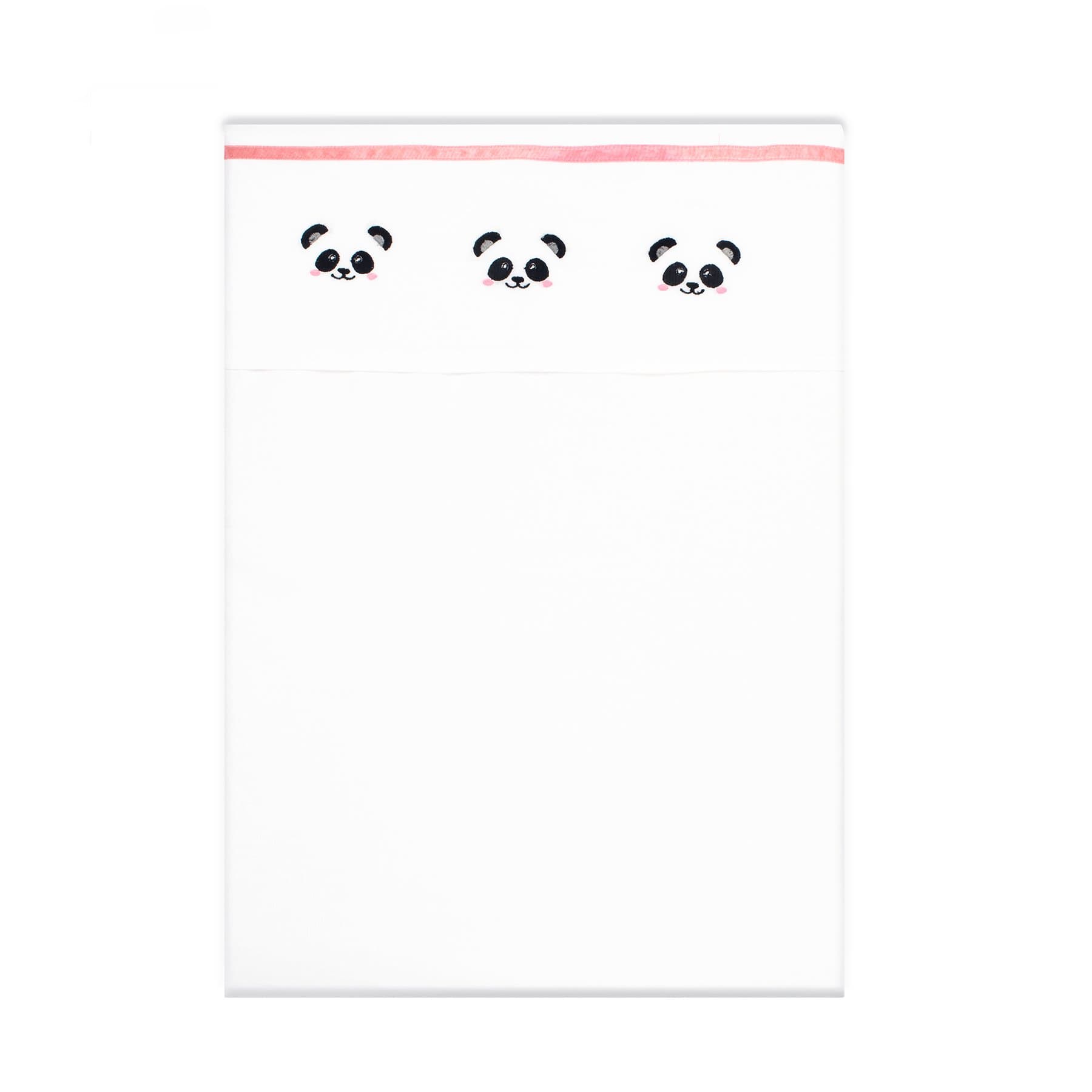 Panda Dreams 1 Buggy or Baby Bed Sheet 100 x 150 cm Pink