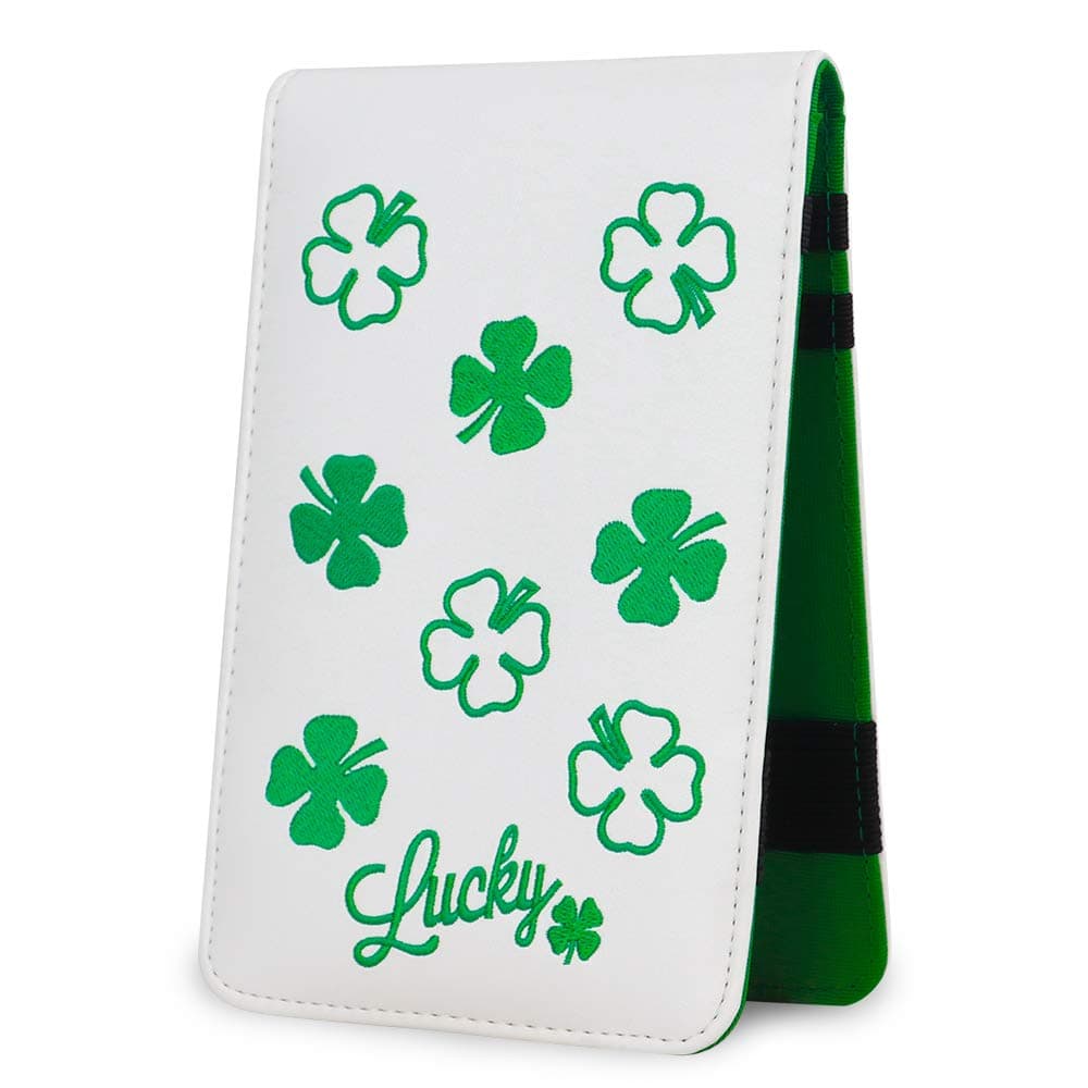 Big Teeth Golf Scorecard Holder Yardage Book Lucky Clover Pattern Golf Accessories