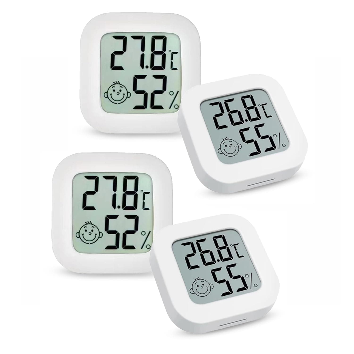 Room Thermometer and Hygrometer - Mini Digital Temperature and Humidity Meter with Display – For Indoor, House, Office, Baby Room (Pack of 4)