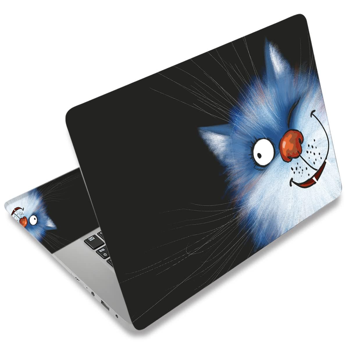 Universal 12.1 13 13.3 14 15.4 15.6 Inches Laptop Skin Sticker Decal Netbook Skin Sticker Reusable Notebook Personalized Art Decal Protector Cover Case by AORTDES - Lovely Winking Cat
