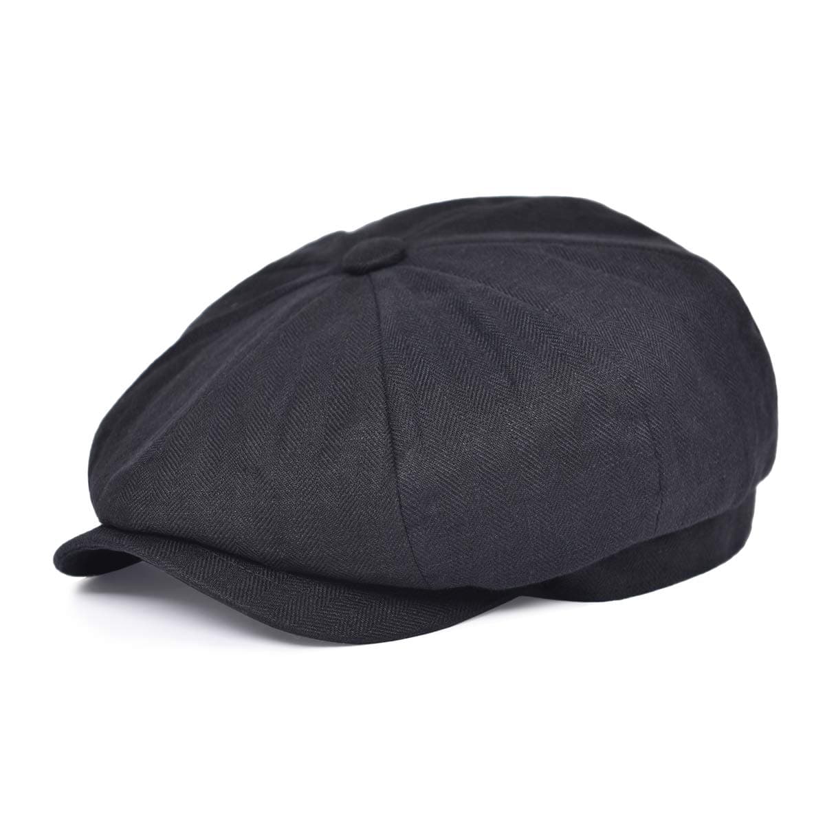 BOTVELAMen's Linen Newsboy Cap Herringbone Breathable Summer Hat
