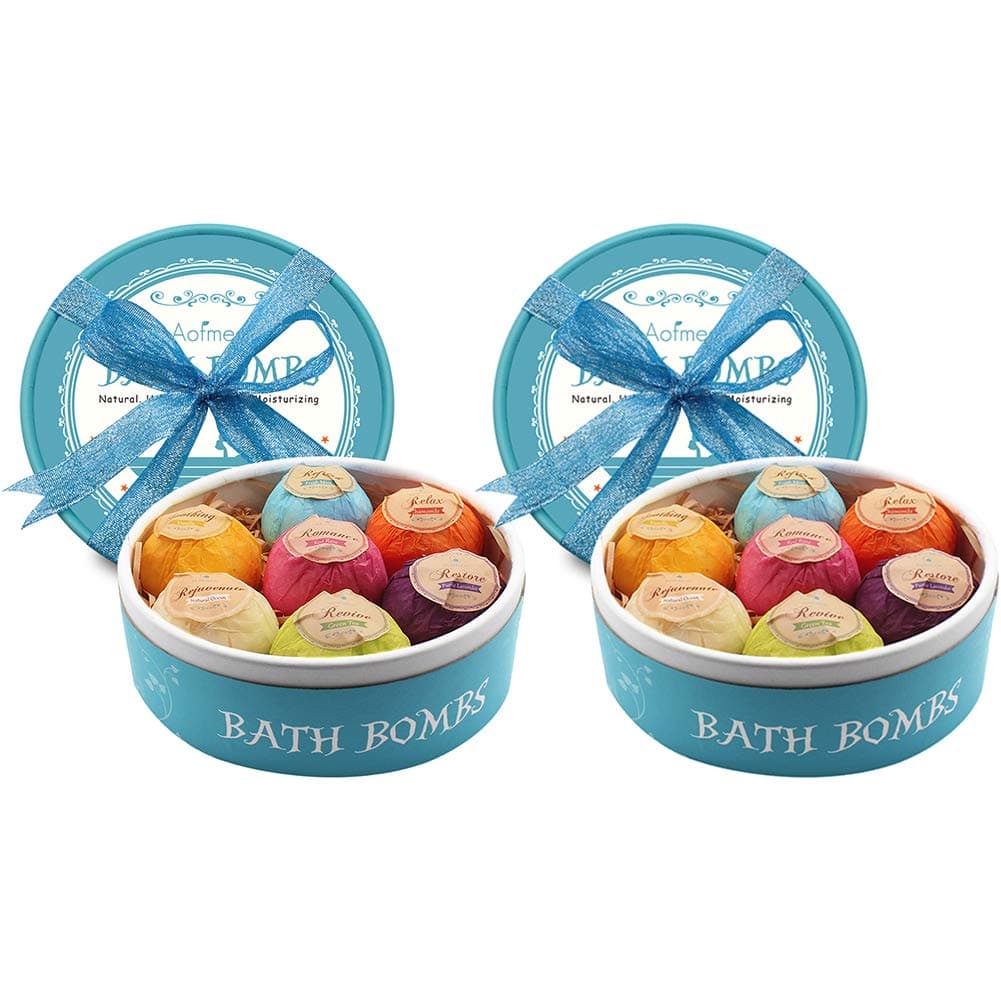 Bath Bombs, 14 Pcs Fizzies Spa Kit Perfect for Moisturizing Skin, Birthday Valentines Mothers Day Anniversary Christmas Best Gifts Idea for Women, Mom, Her, Kids (2 Sets)