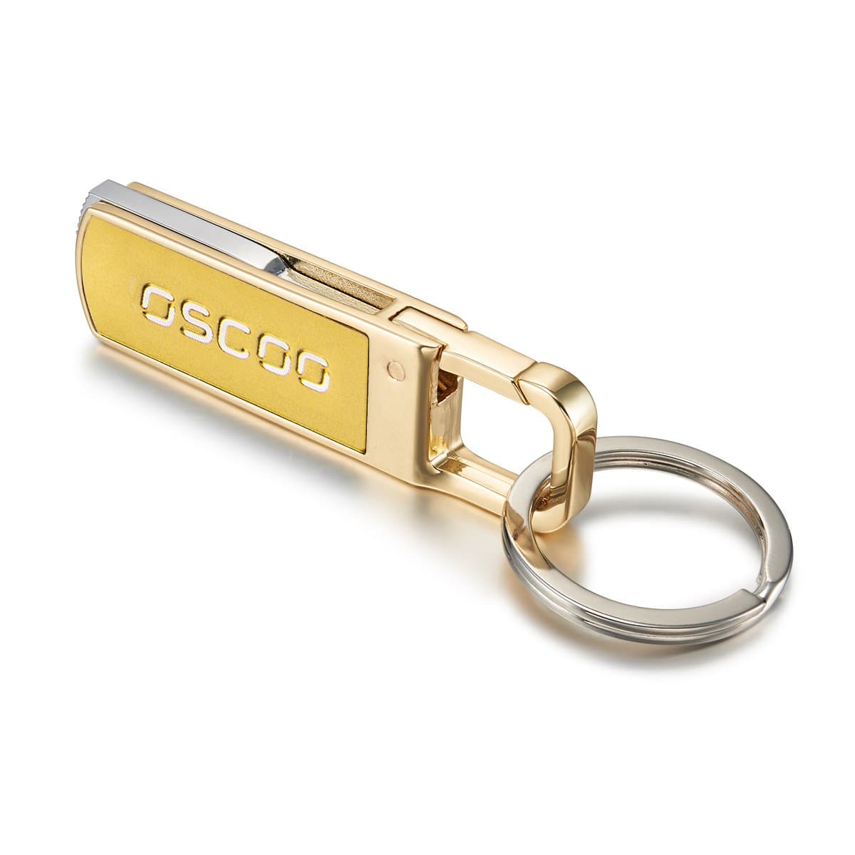16GB USB Stick, OSCOO Metal USB 3.0 Memory Stick with keyring for USB Laptop Desktop Computers Windows XP / 7/8 -Gold (16GB-Gold))