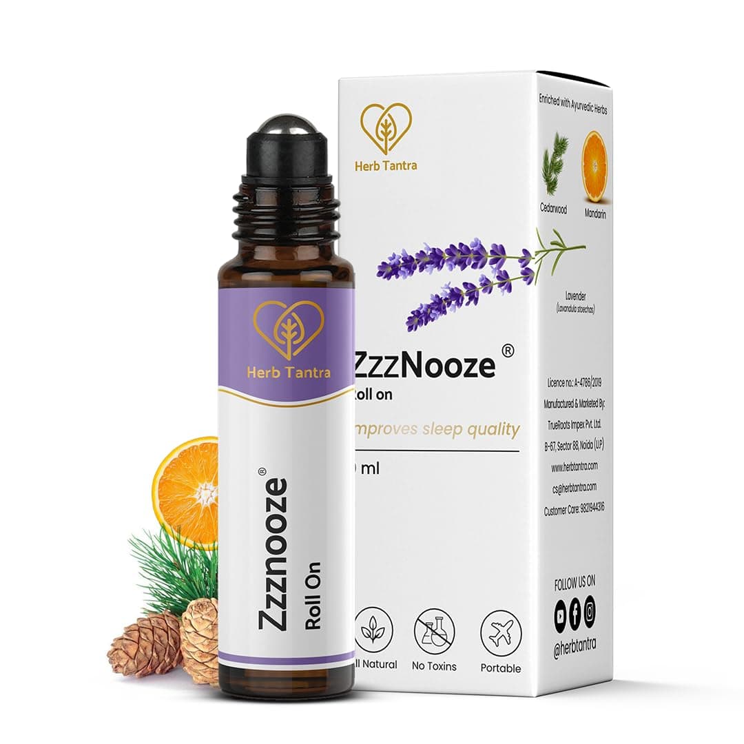 Herb Tantra Zznooze Roll On for better sleep quality |Contains Lavender Essential Oils | Stress Relief, Relaxing | 100% pure and natural | Easy To Use Roll On | 9 ml Pack of 1