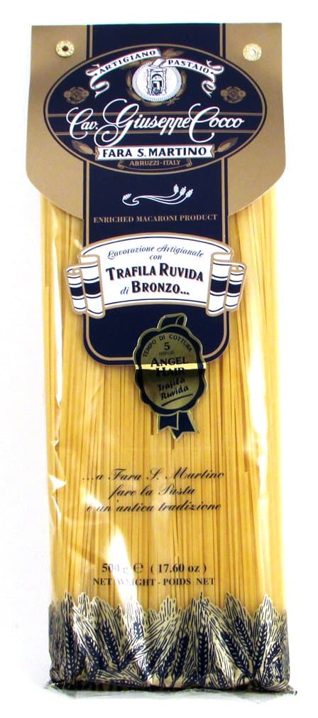 Giuseppe Cocco (4 pack) Angel Hair Artisan Pasta hand-made slow dried in 500g bags from Italy