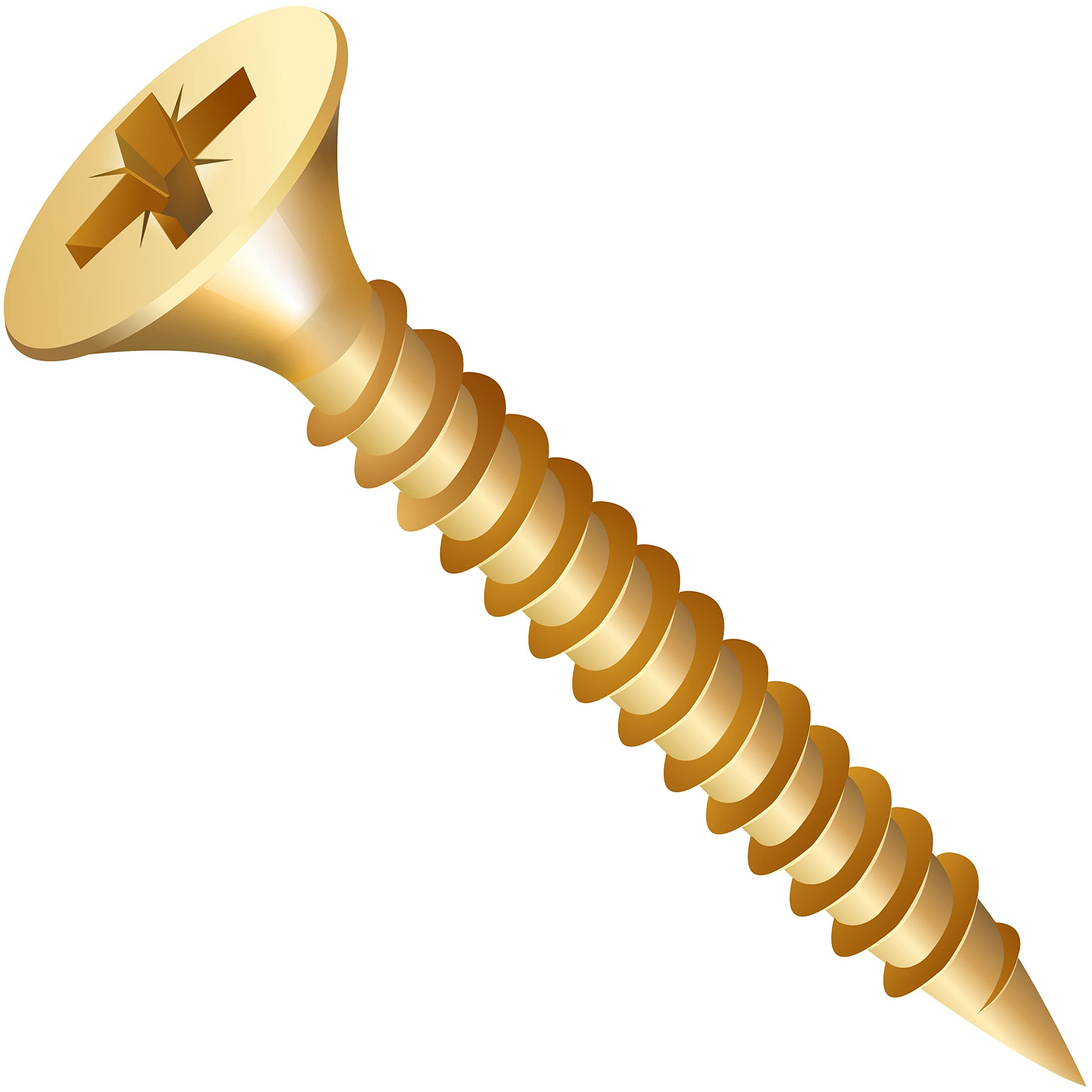 Wood Screw 3.5x12mm Multi-Purpose Pozi Flat Head Screws Woodscrews (100 Pcs) - Self Tapping Electro Brassed – Countersunk Multipurpose and Compatible with Elite Performance for Joinery and DIY tasks