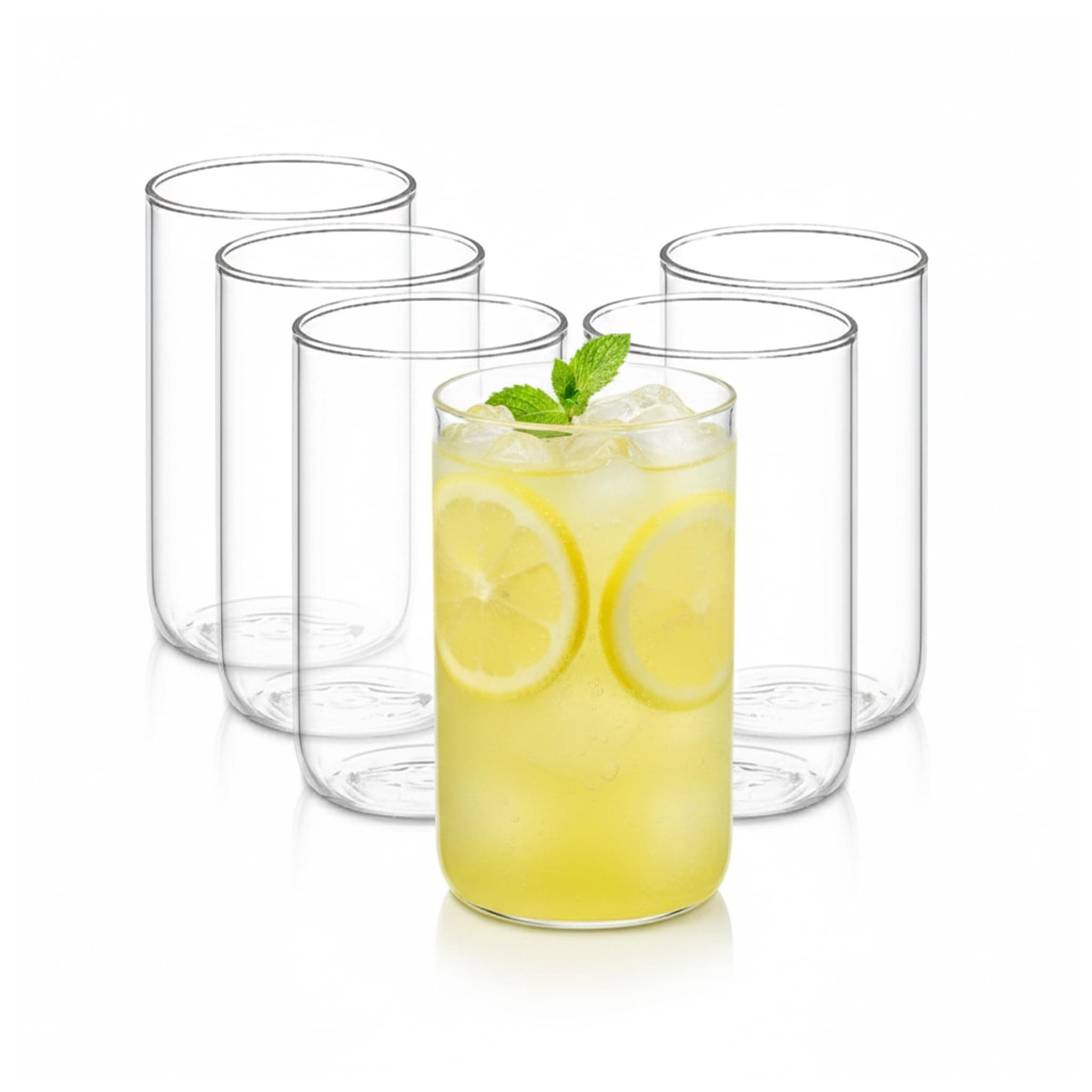 Elite Borosilicate Drinking Glasses Set, Serves Water, Cold Drinks, Juice, Milk, Pack of 6, 300 ml, Flame Proof Glasses, Microwave & Dishwasher Safe, Transparent